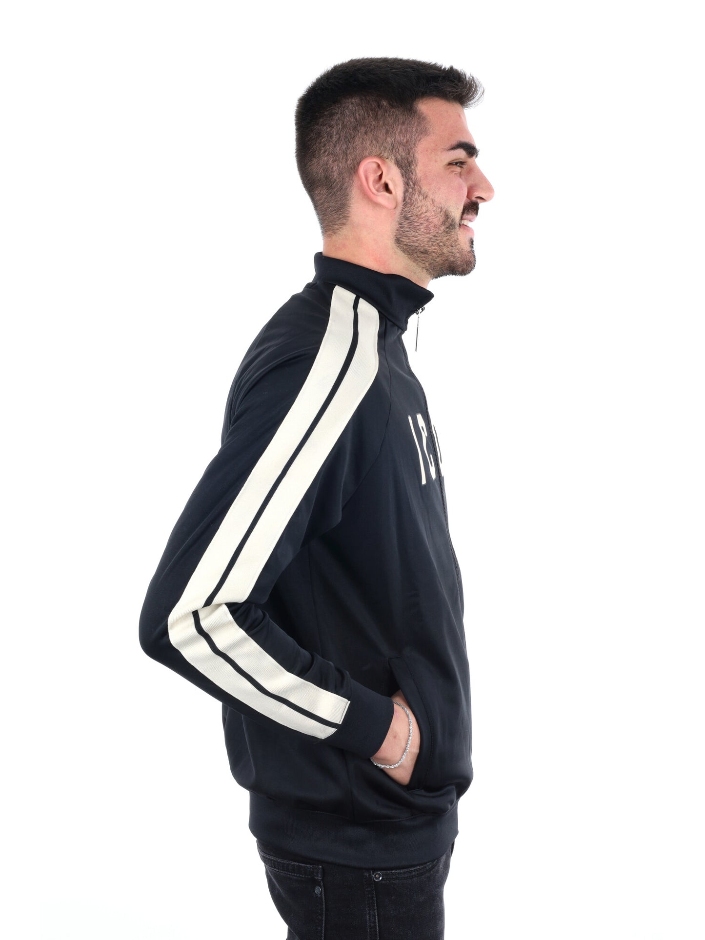 FELPA FULL ZIP ICON DA UOMO NERO