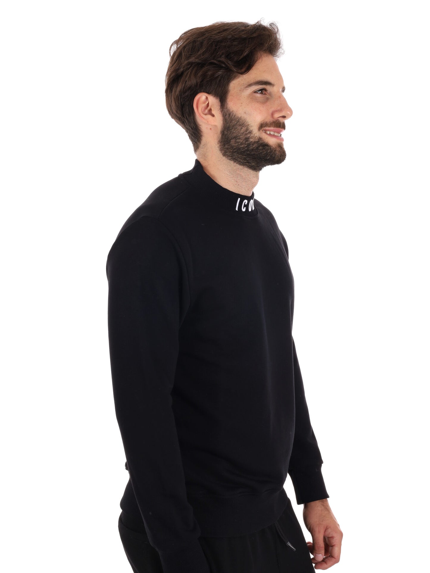 FELPA CON COLLETTO LOGATO ICON DA UOMO NERO