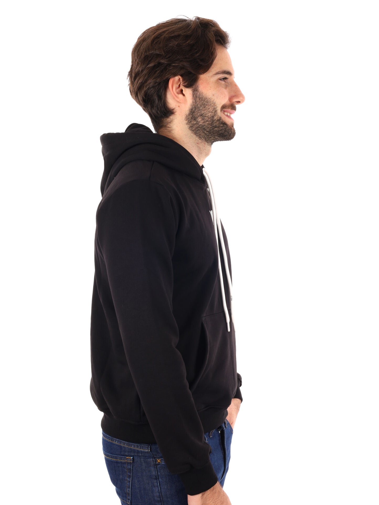 FELPA CON CAPPUCCIO ICON DA UOMO NERO