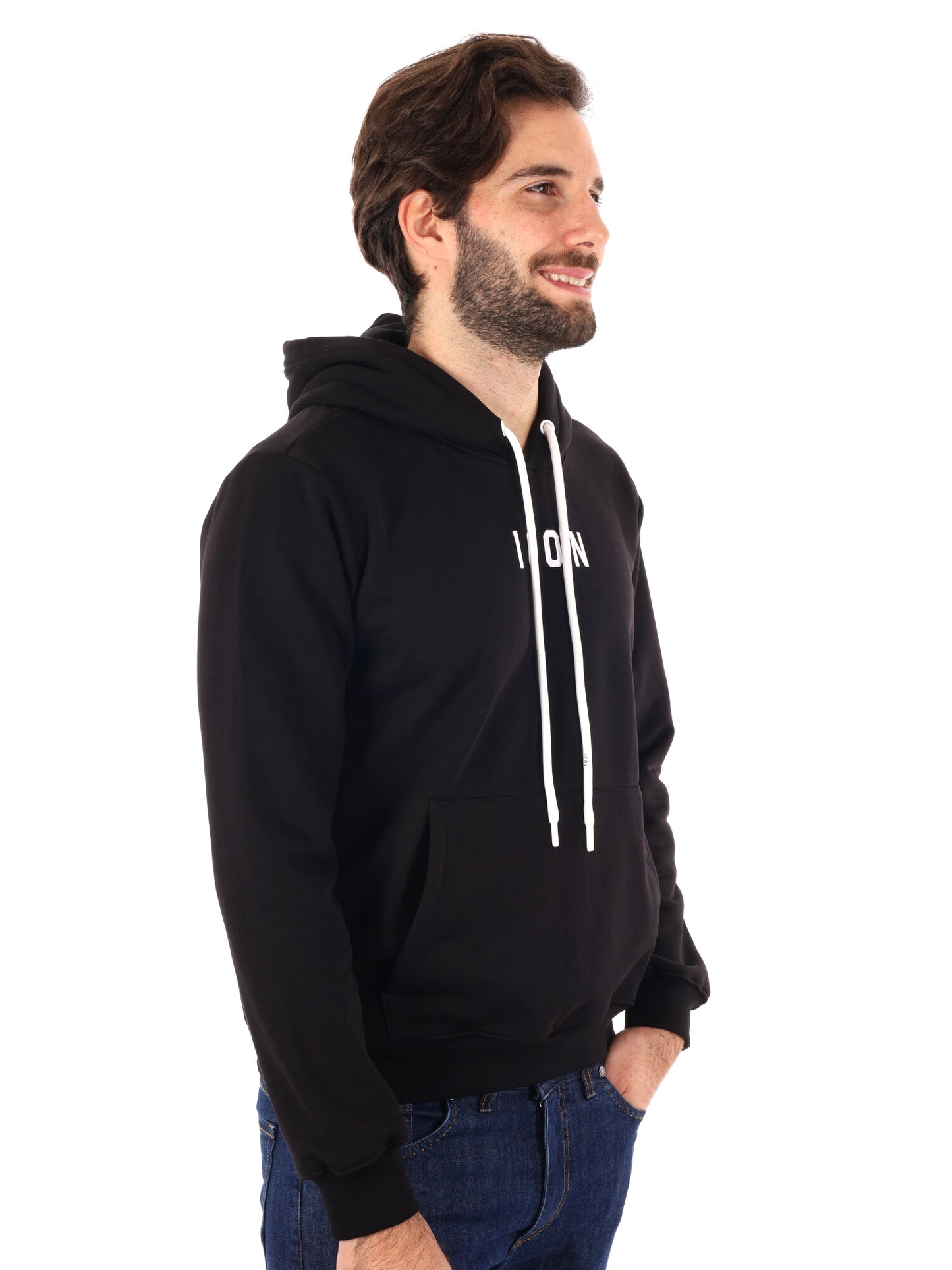 FELPA CON CAPPUCCIO ICON DA UOMO NERO