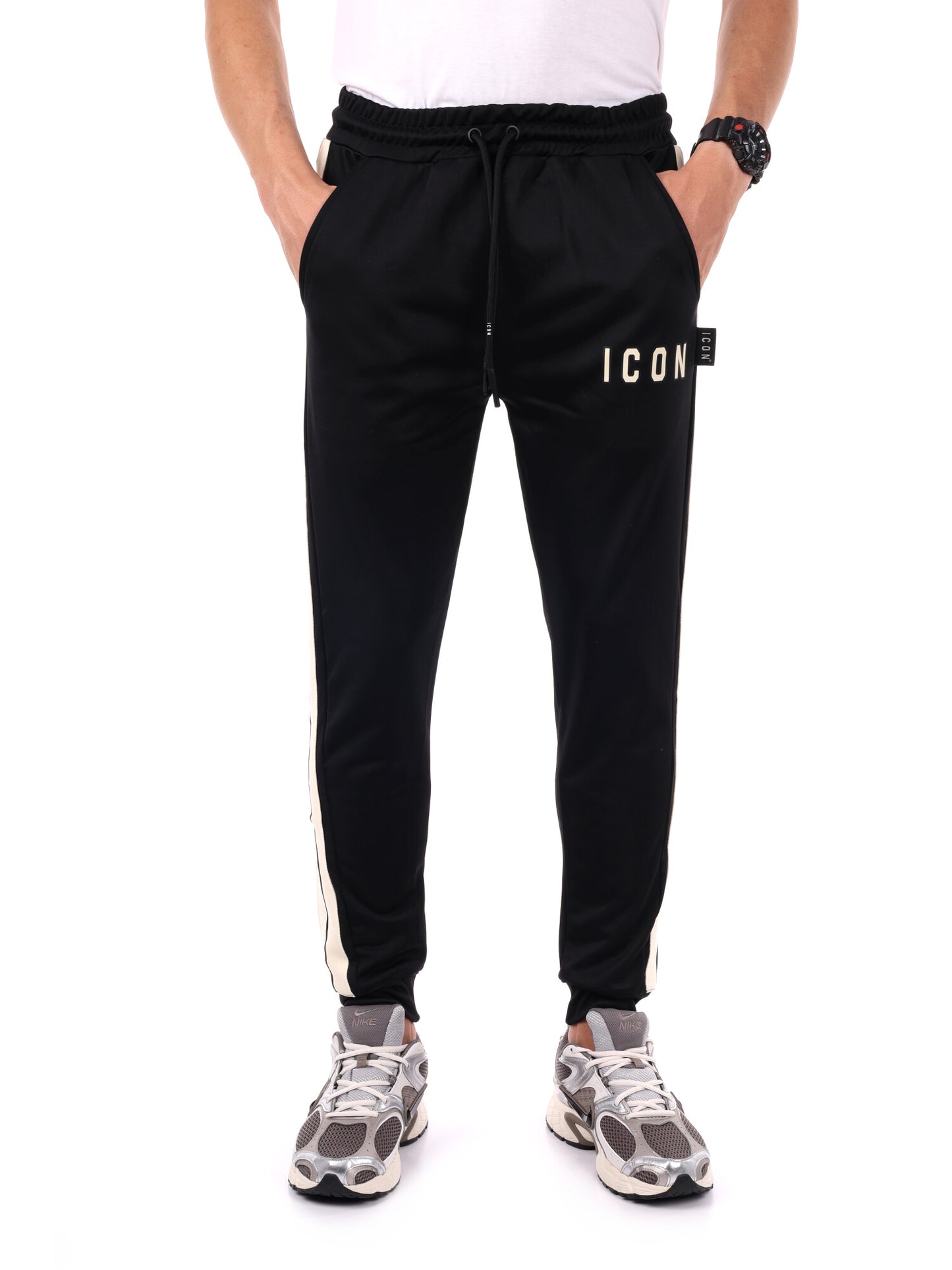 PANTALONE IN ACETATO ICON DA UOMO NERO