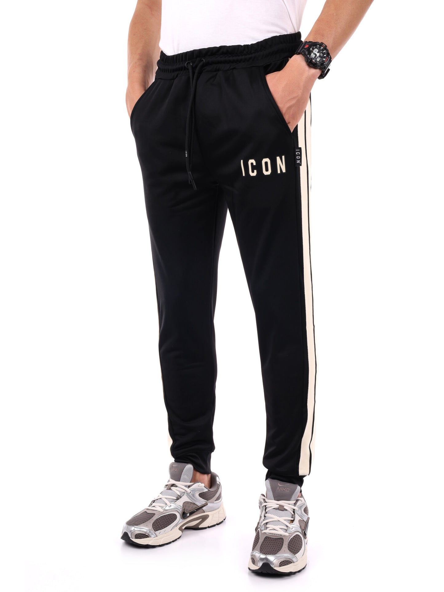 PANTALONE IN ACETATO ICON DA UOMO NERO