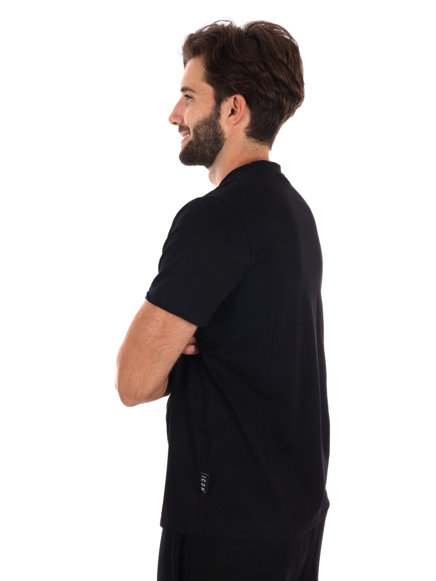 T-SHIRT CON MAXI LOGO ICON DA UOMO NERO