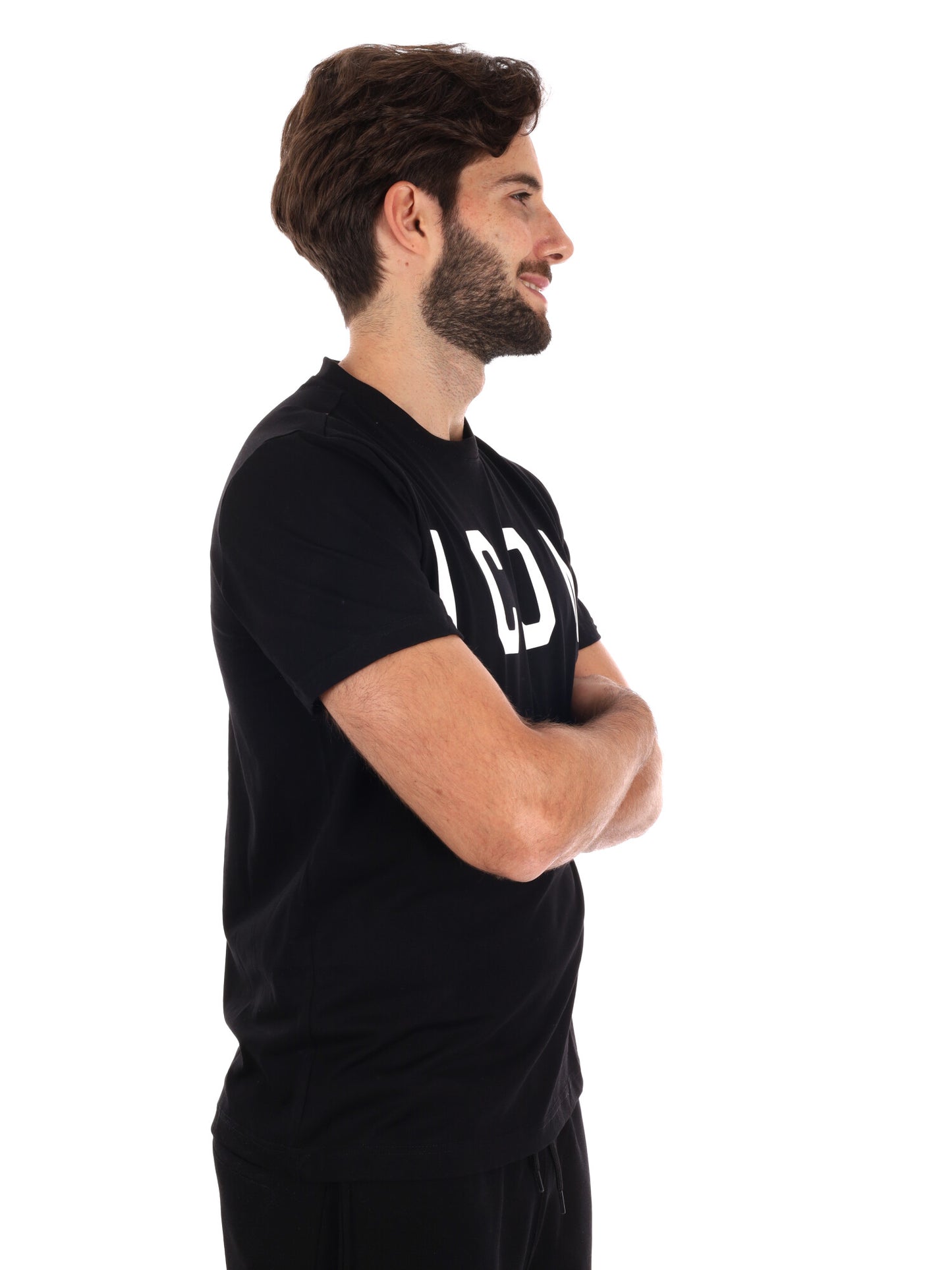 T-SHIRT CON MAXI LOGO ICON DA UOMO NERO