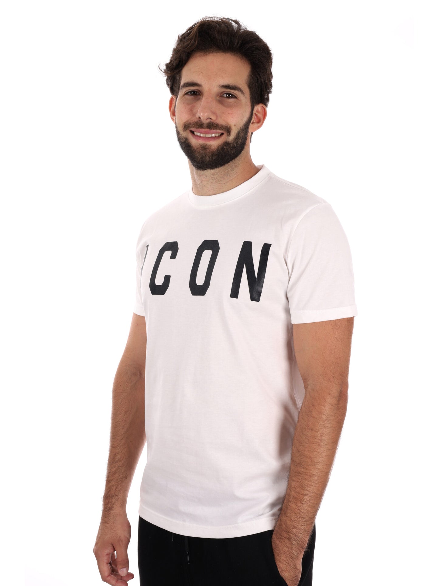 T-SHIRT CON MAXI LOGO ICON DA UOMO BIANCO