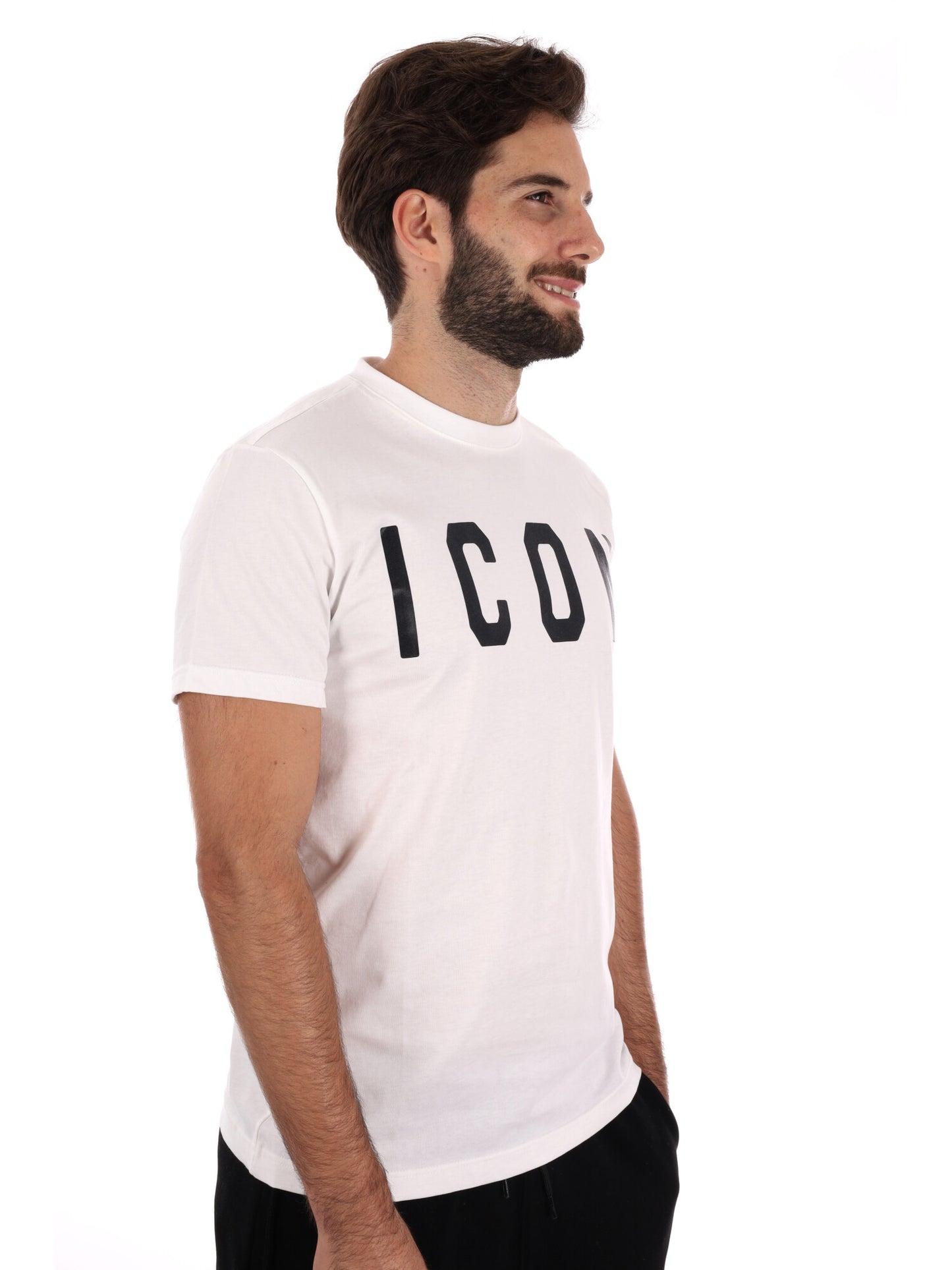 T-SHIRT CON MAXI LOGO ICON DA UOMO BIANCO