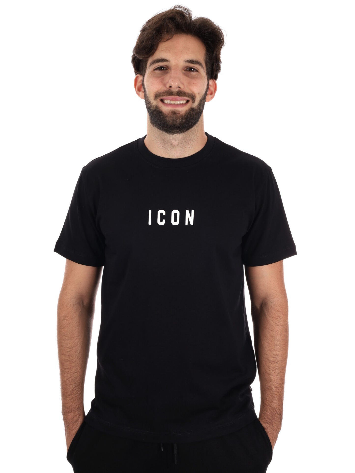 T-SHIRT ICON DA UOMO NERO BIANCO