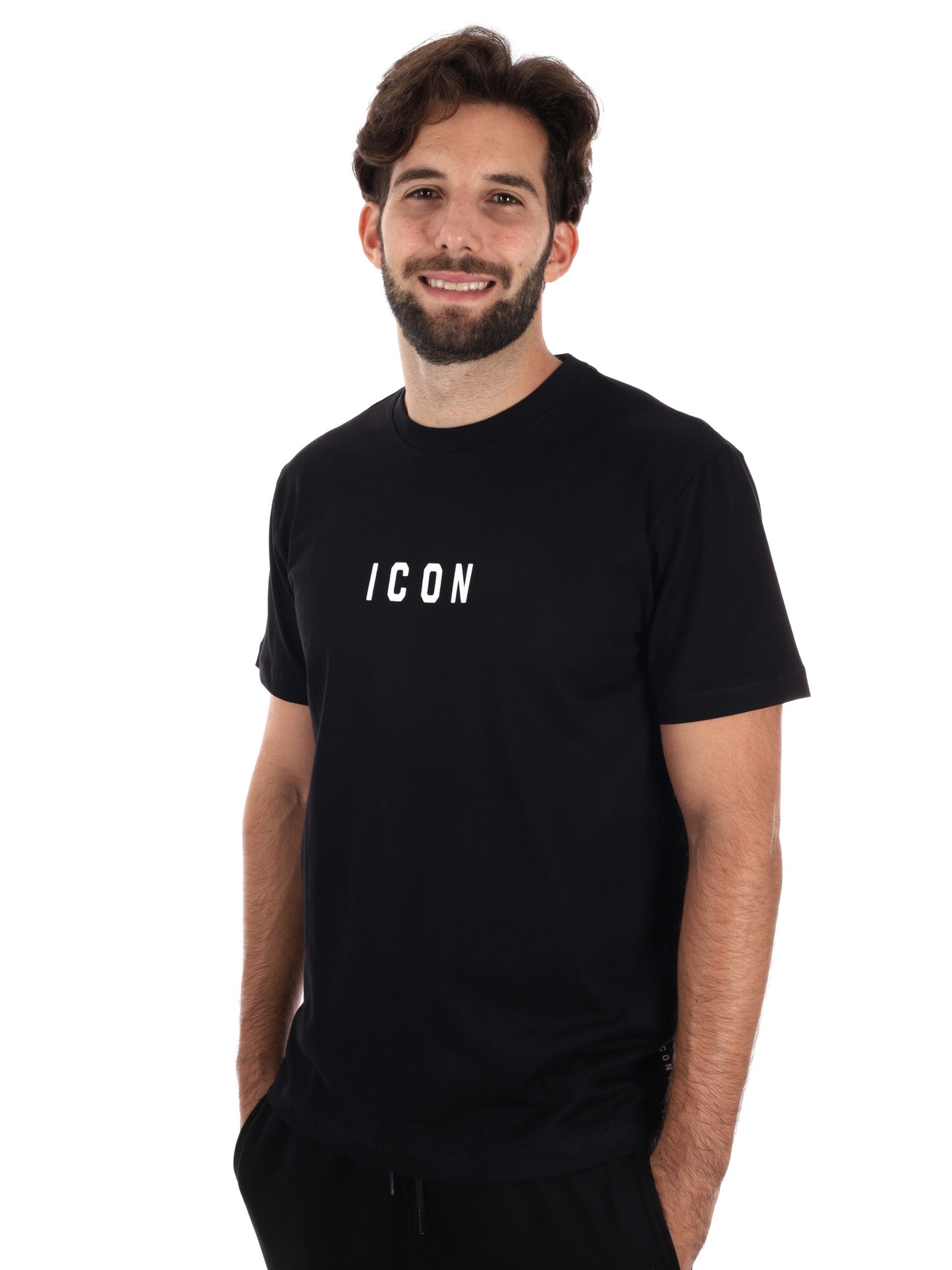T-SHIRT ICON DA UOMO NERO BIANCO