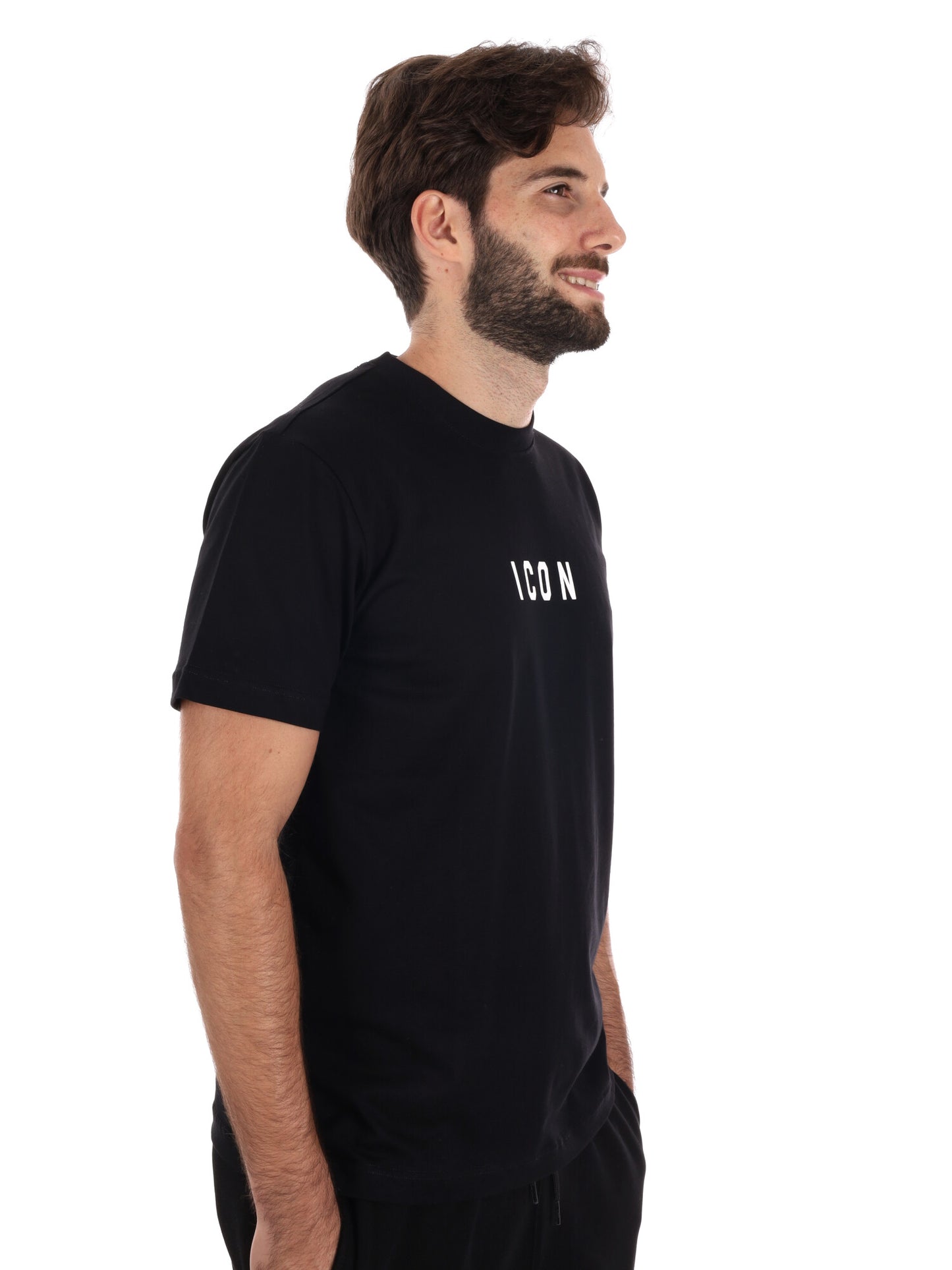 T-SHIRT ICON DA UOMO NERO BIANCO