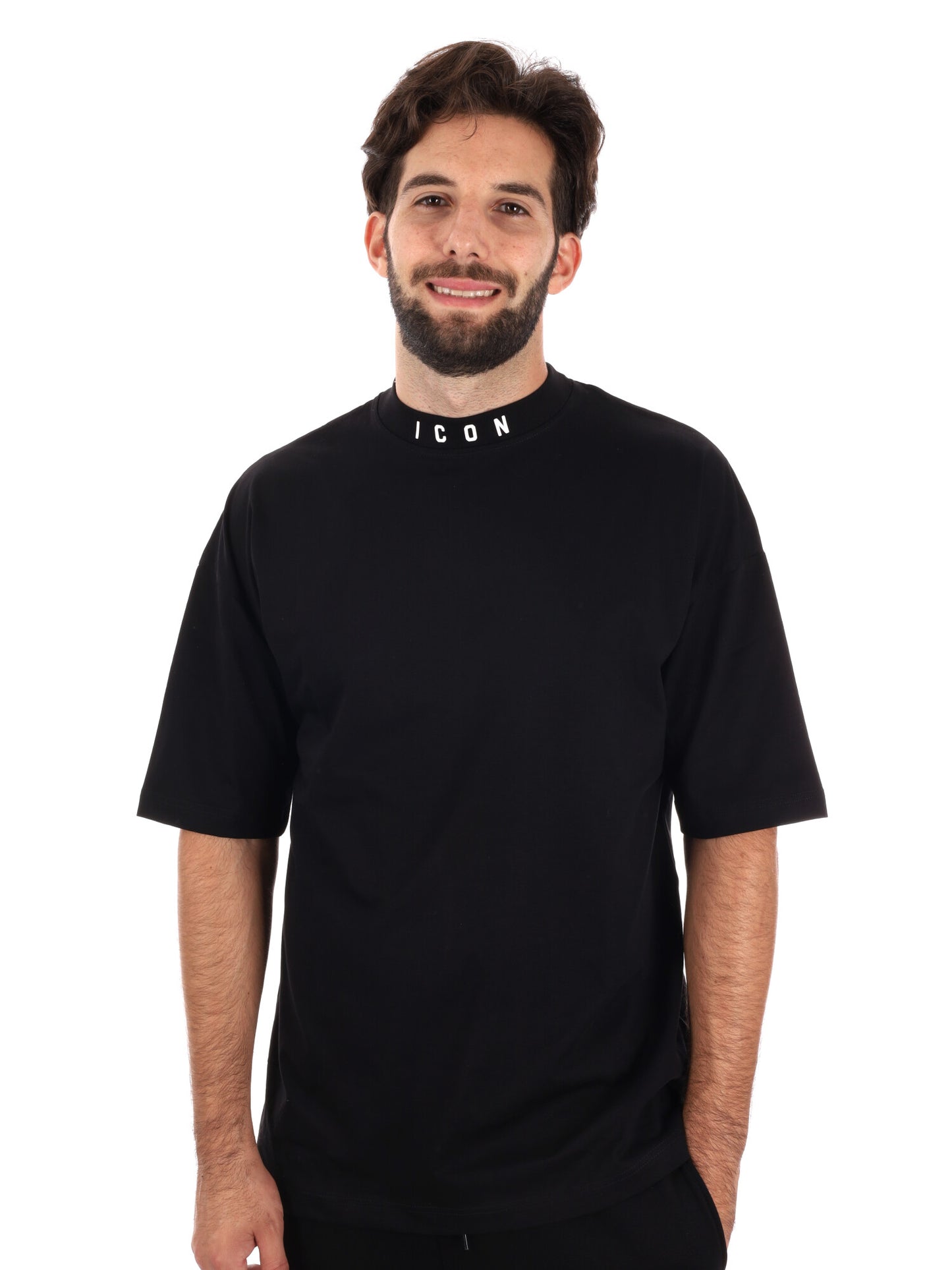 T-SHIRT CONCOLLETTO ICON DA UOMO NERO
