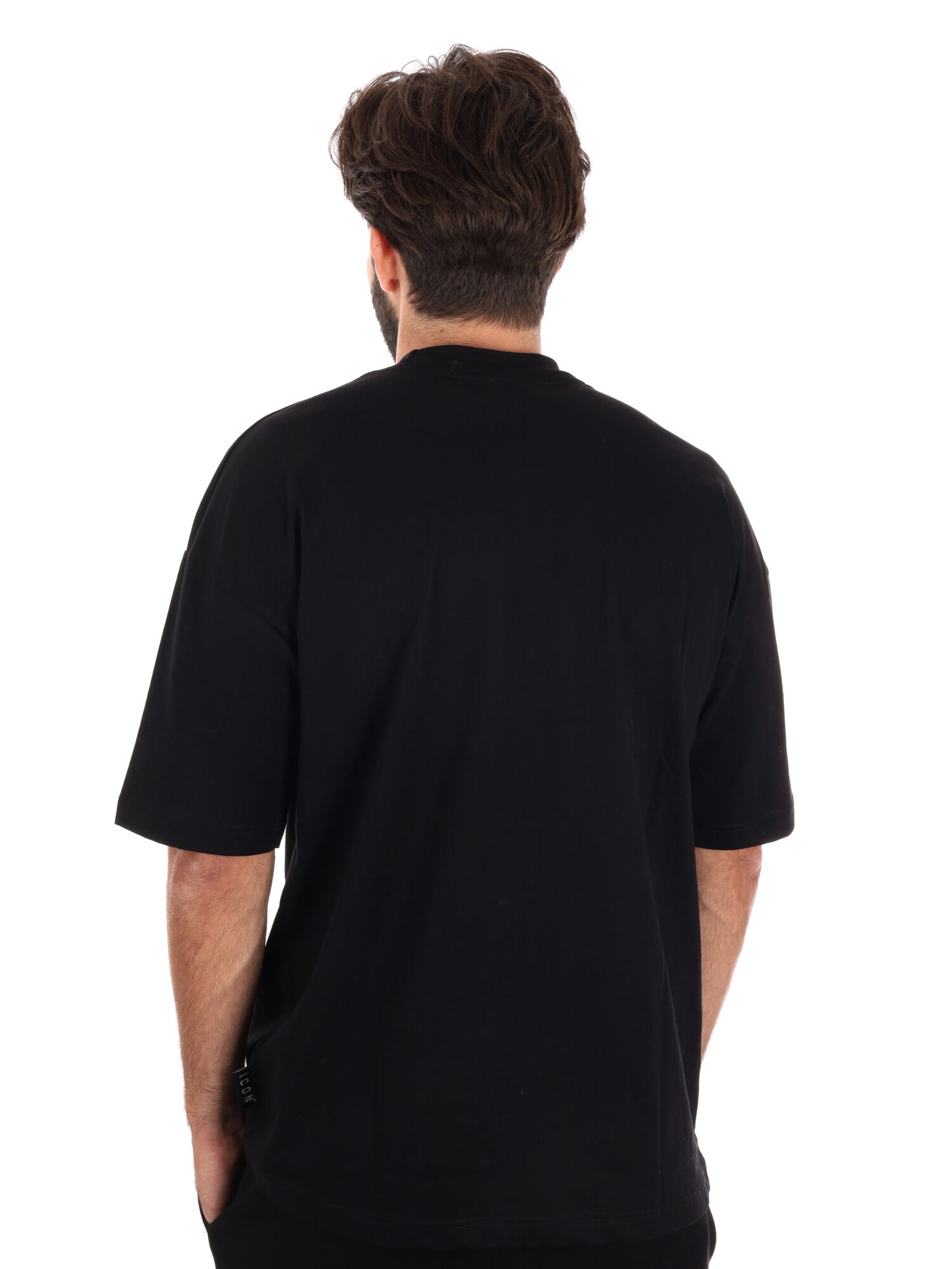 T-SHIRT CONCOLLETTO ICON DA UOMO NERO