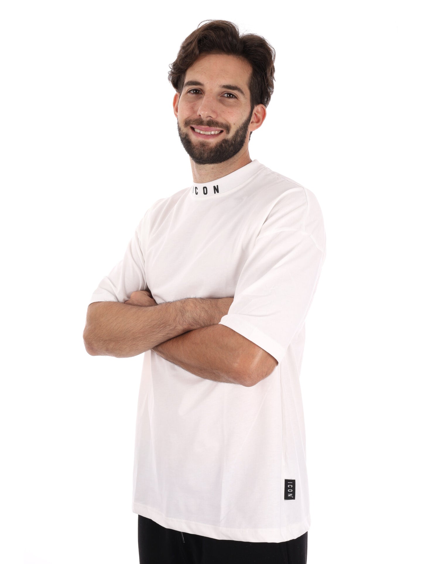T-SHIRT CONCOLLETTO ICON DA UOMO BIANCO