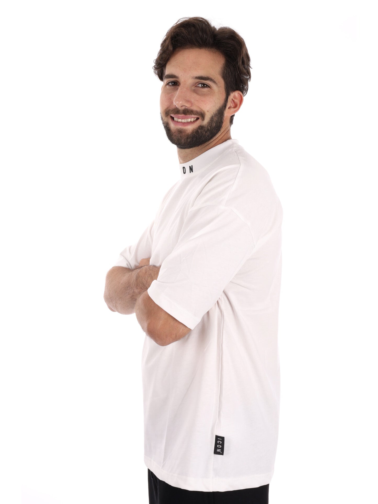 T-SHIRT CONCOLLETTO ICON DA UOMO BIANCO
