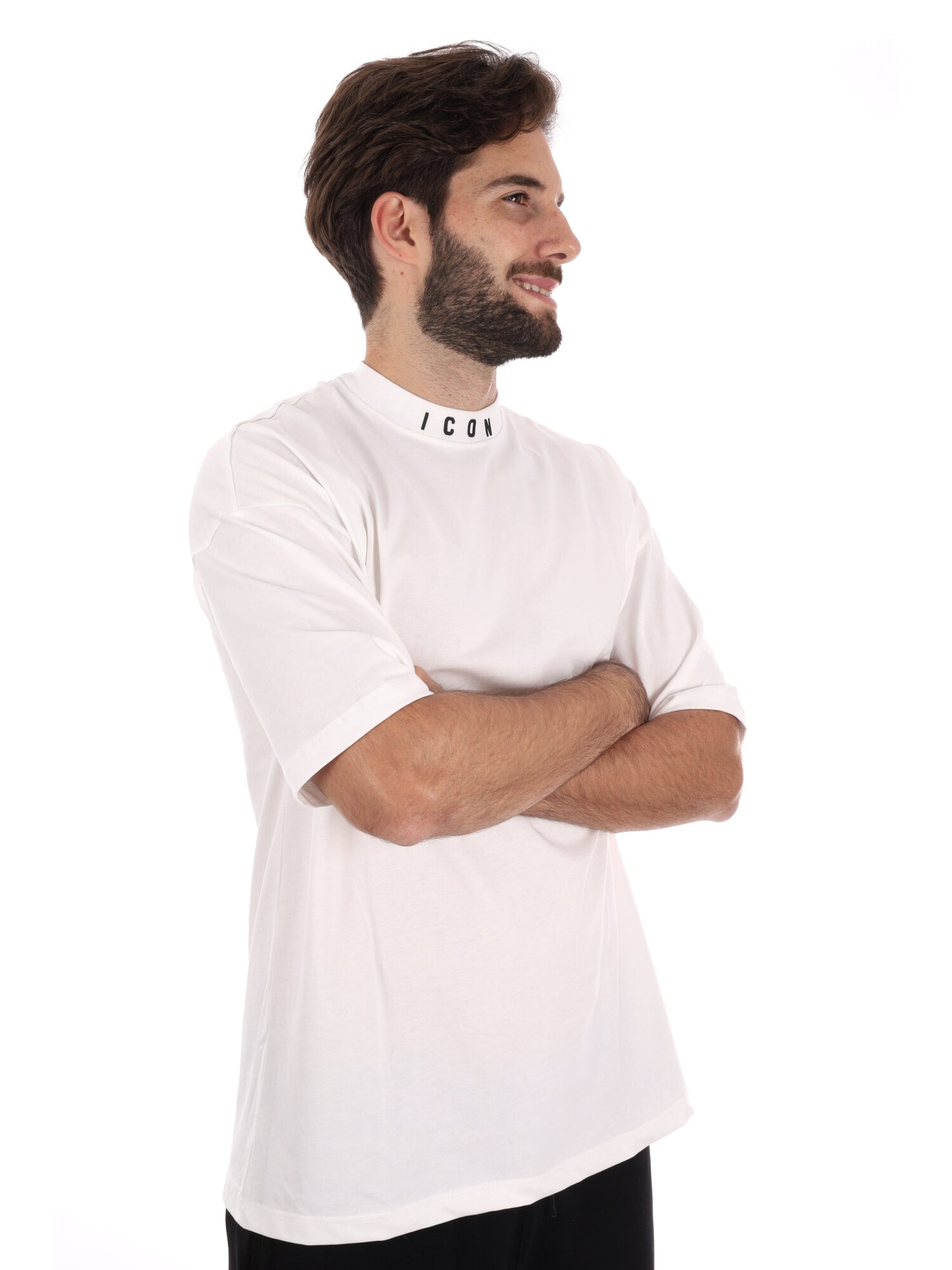 T-SHIRT CONCOLLETTO ICON DA UOMO BIANCO