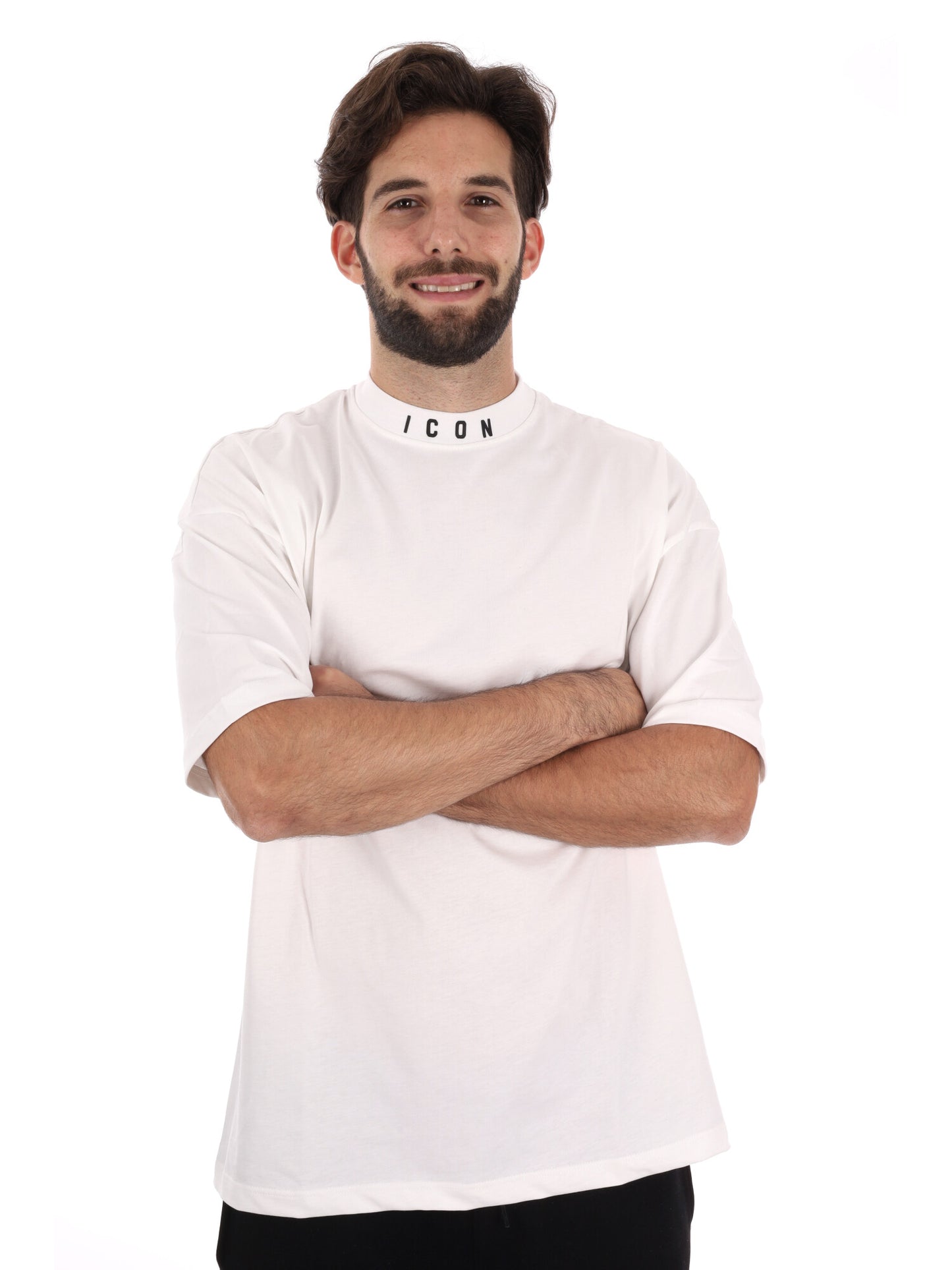 T-SHIRT CONCOLLETTO ICON DA UOMO BIANCO