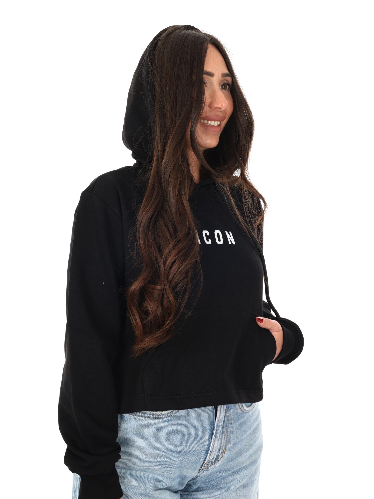 Felpa crop donna Icon multicolore per primavera estate