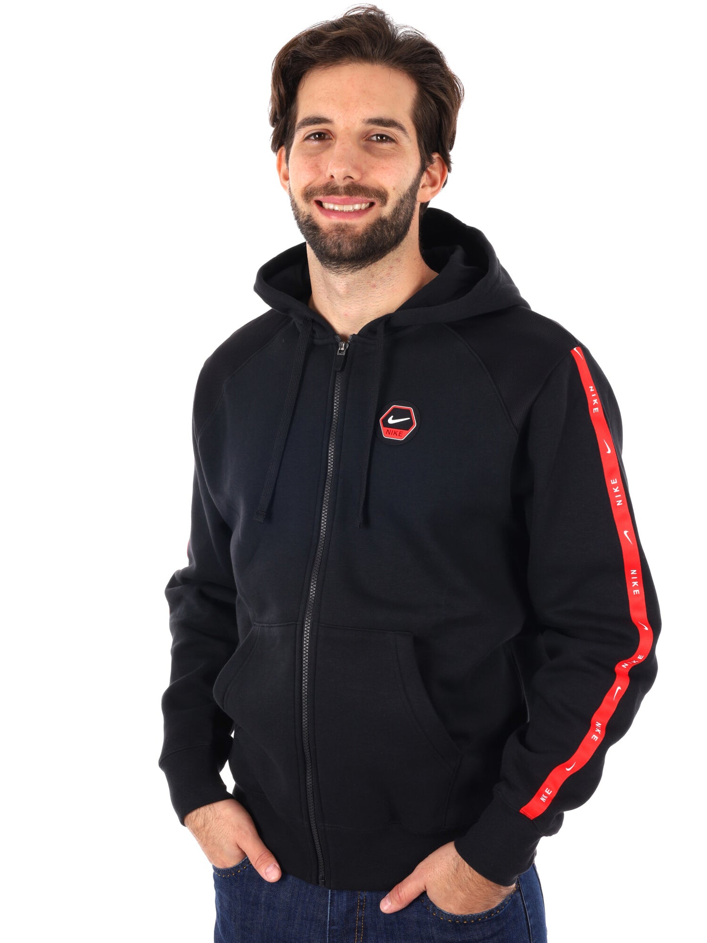 FELPA CON CAPPUCCIO NIKE DA UOMO NERO