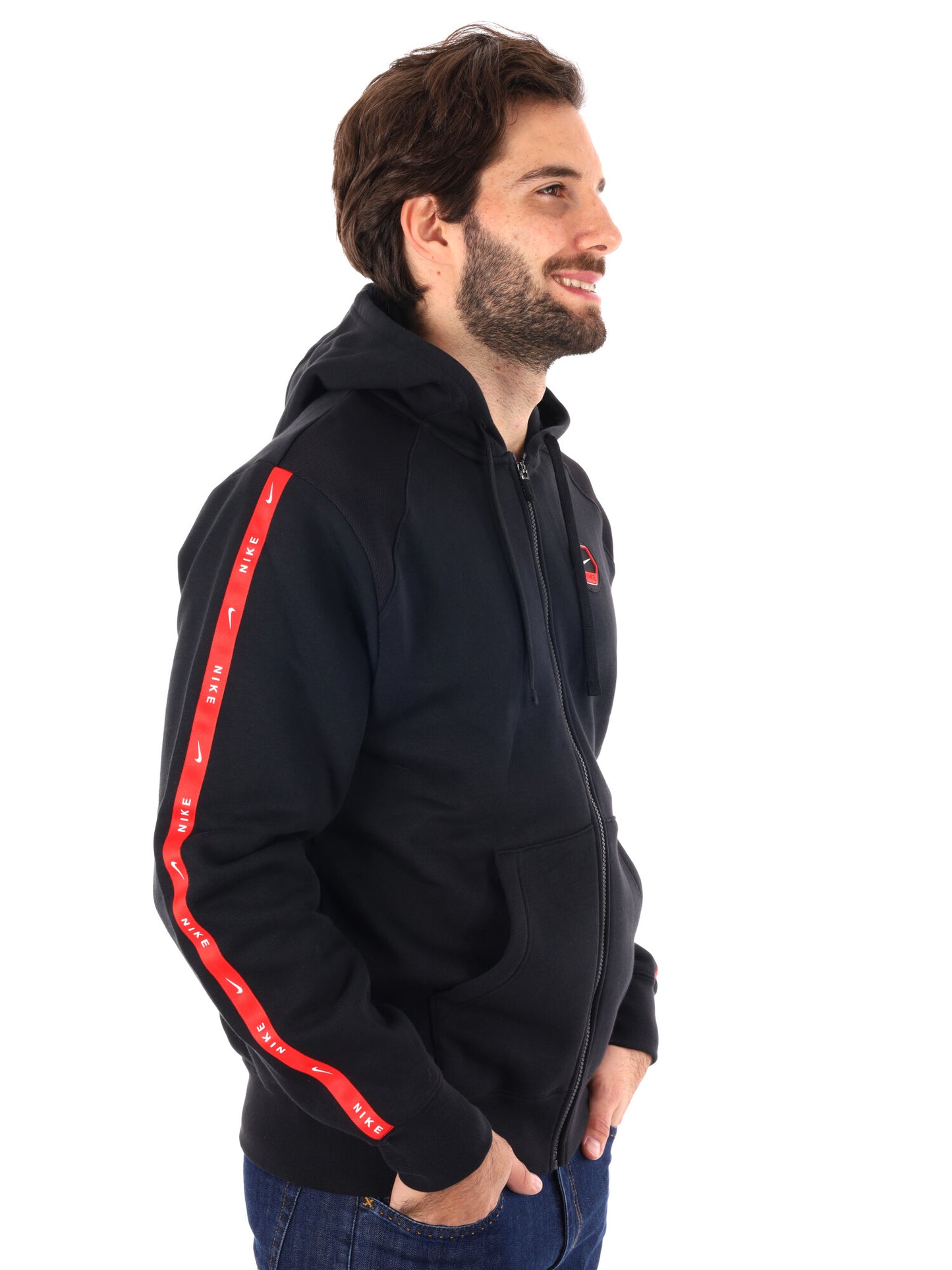 FELPA CON CAPPUCCIO NIKE DA UOMO NERO