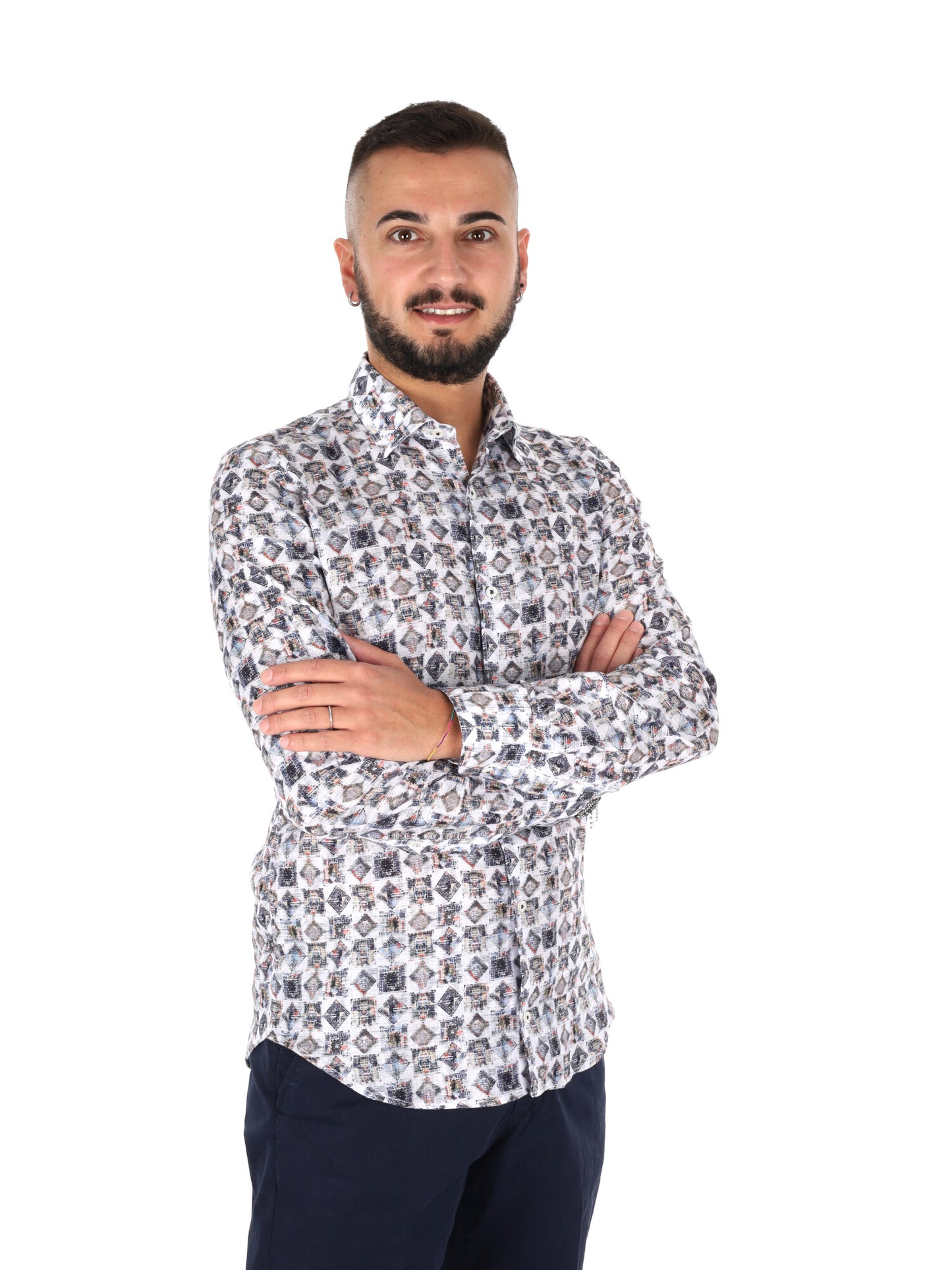 Camicia da uomo FB Ispica 22 in grigio dallo stile essenziale