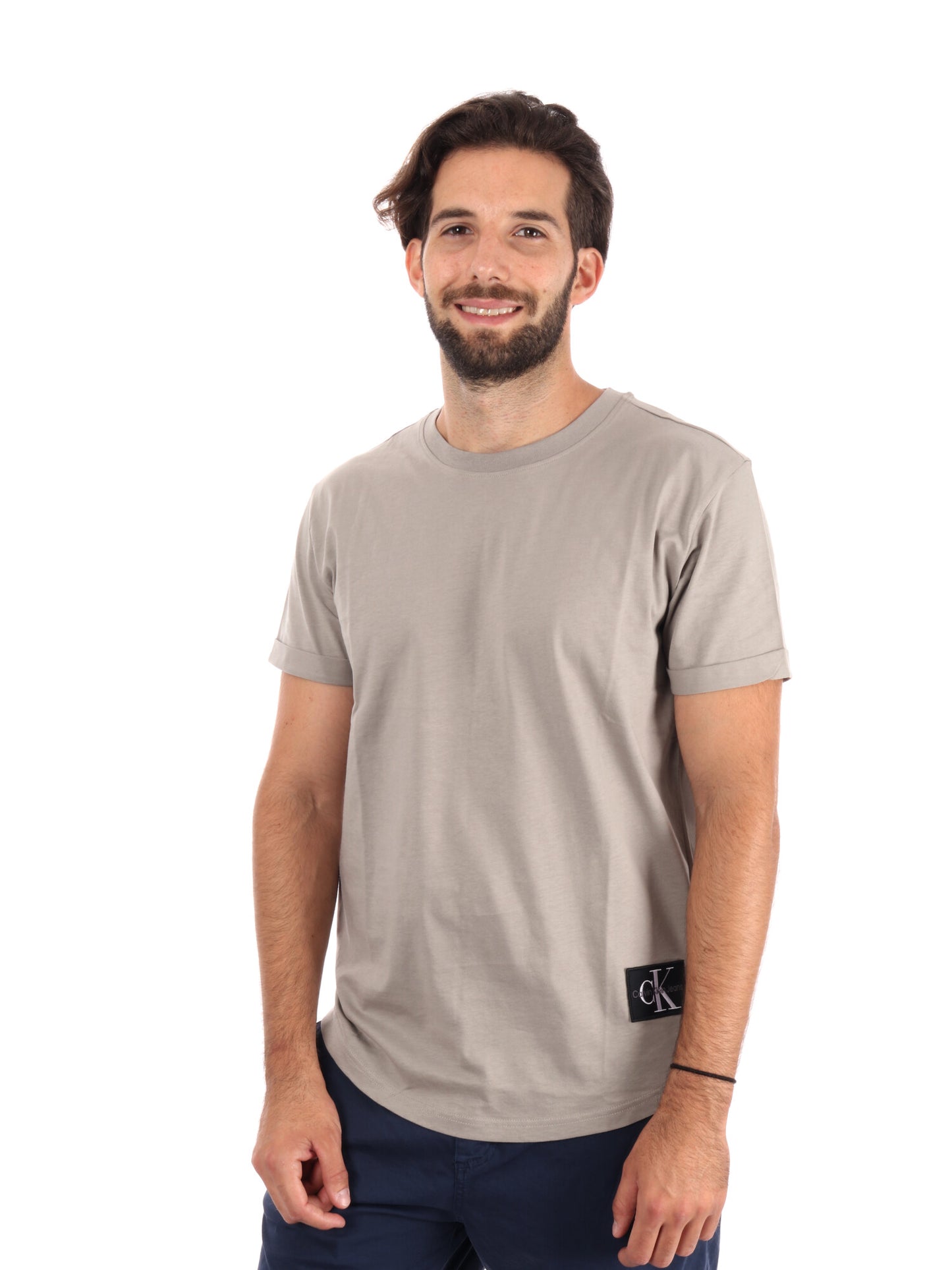 T-SHIRT CLASSIC CALVIN KLEIN JEANS DA UOMO BEIGE