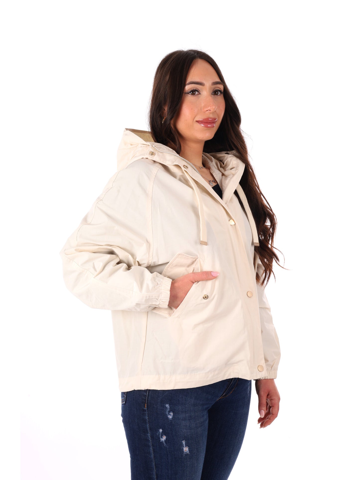 Yes-Zee giubbotto donna beige per primavera-estate
