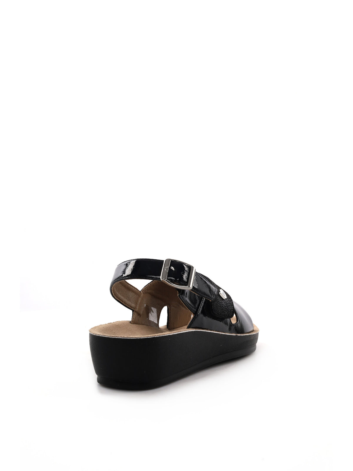 Ecobio sandalo zeppa da donna nero