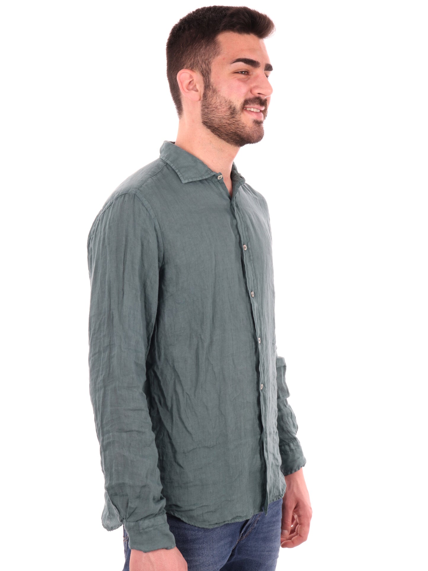 Camicia in lino verde da uomo Katerina 387 Gucci per cerimonia