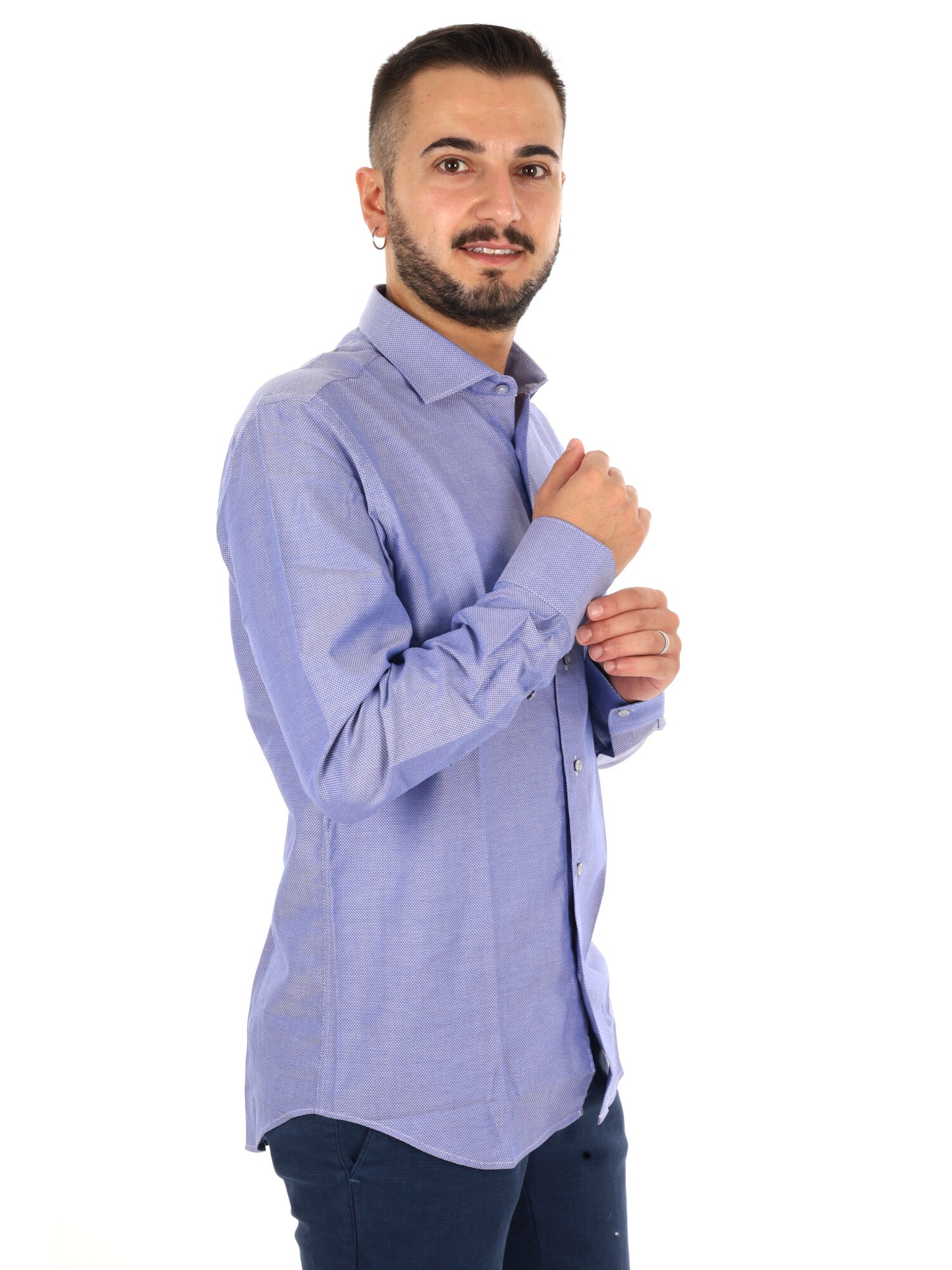 Fb King 22, camicia da uomo azzurra