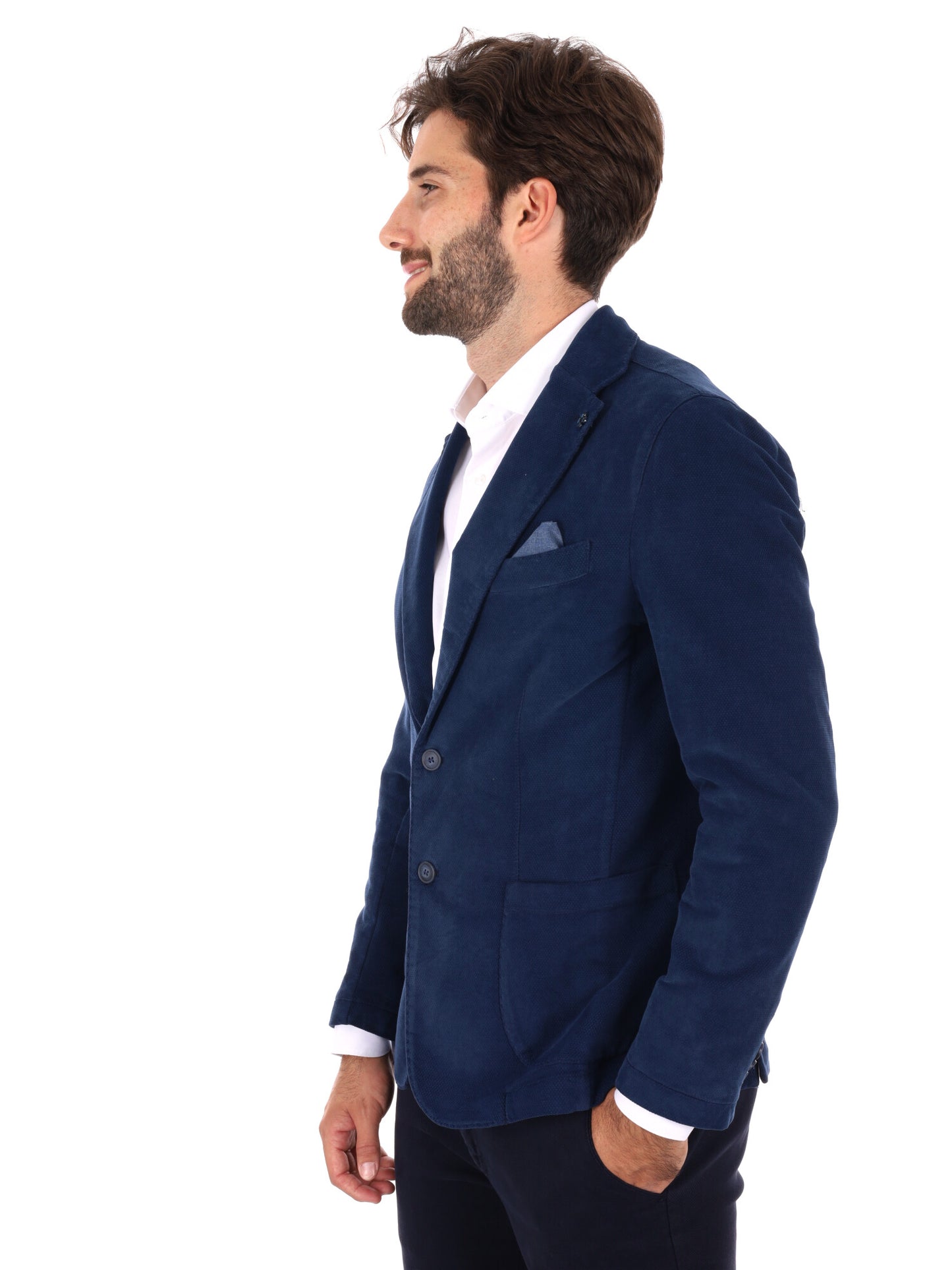 GIACCA FUSTAGNO MONOPETTO FB DA UOMO BLU