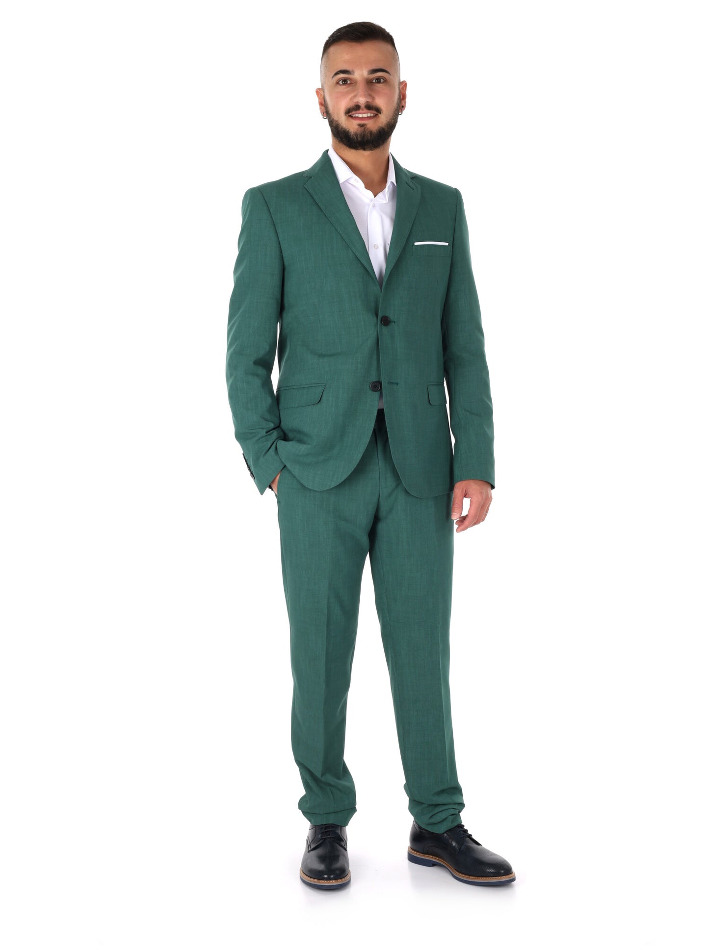 Abito verde elegante da uomo FB, perfetto per cerimonie primaverili