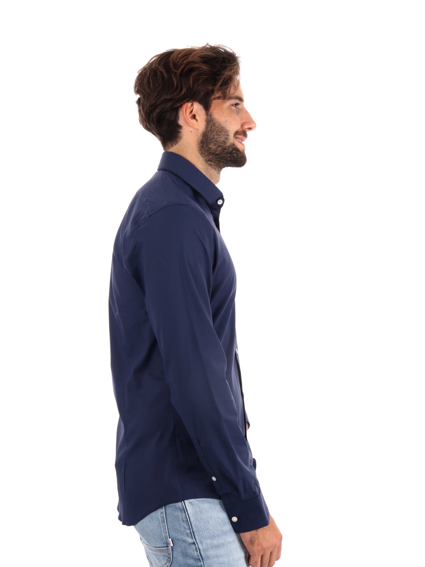 CAMICIA SLIM PERFORMANCE STRETCH CALVIN KLEIN JEANS UOMO BLU