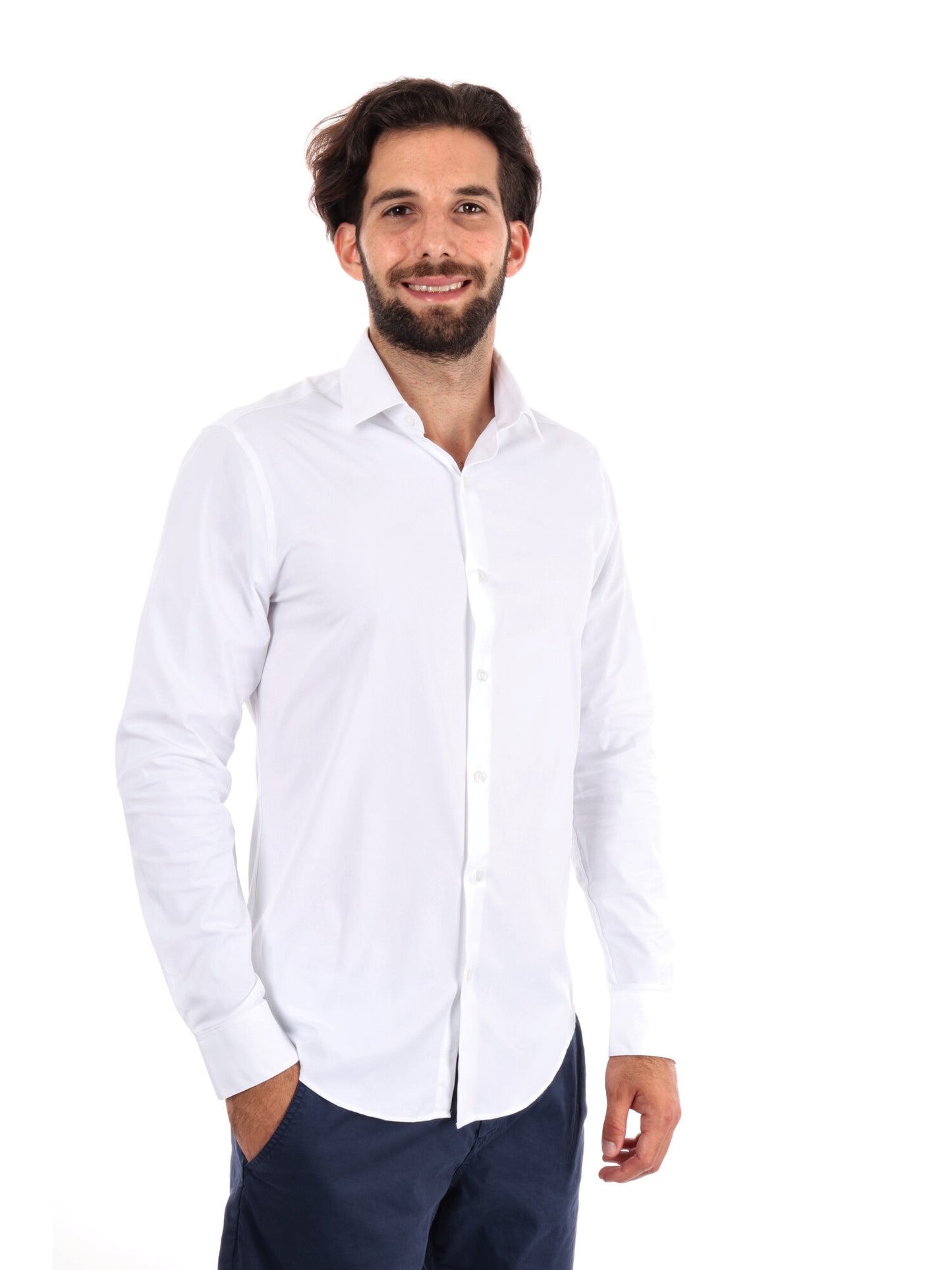 CAMICIA SLIM PERFORMANCE STRETCH CALVIN KLEIN JEANS UOMO BIANCO