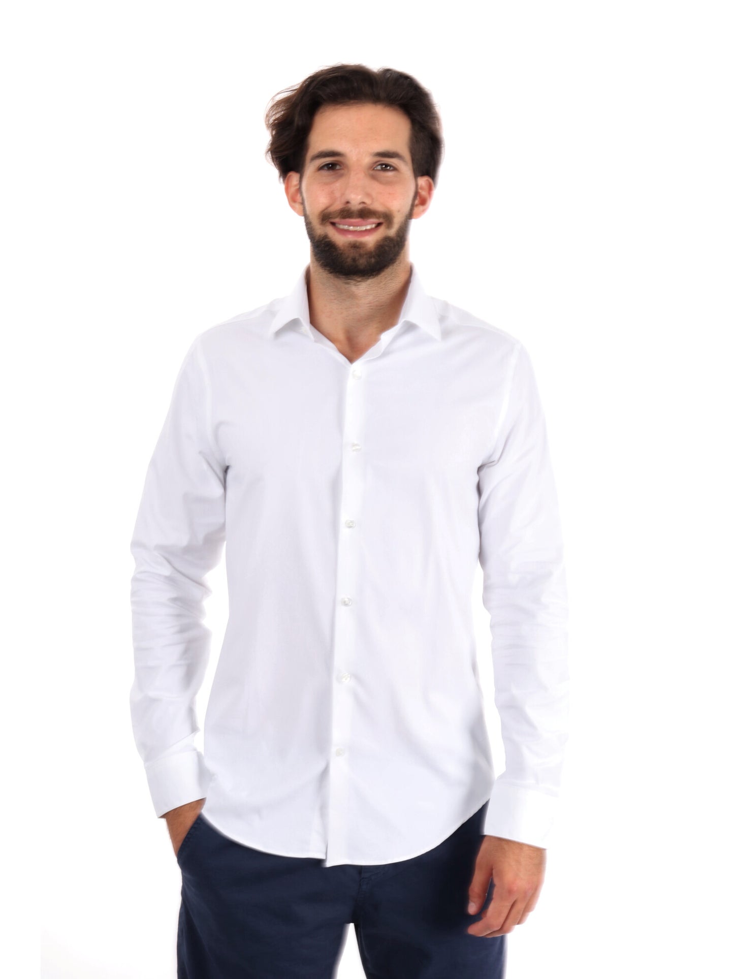 CAMICIA SLIM PERFORMANCE STRETCH CALVIN KLEIN JEANS UOMO BIANCO