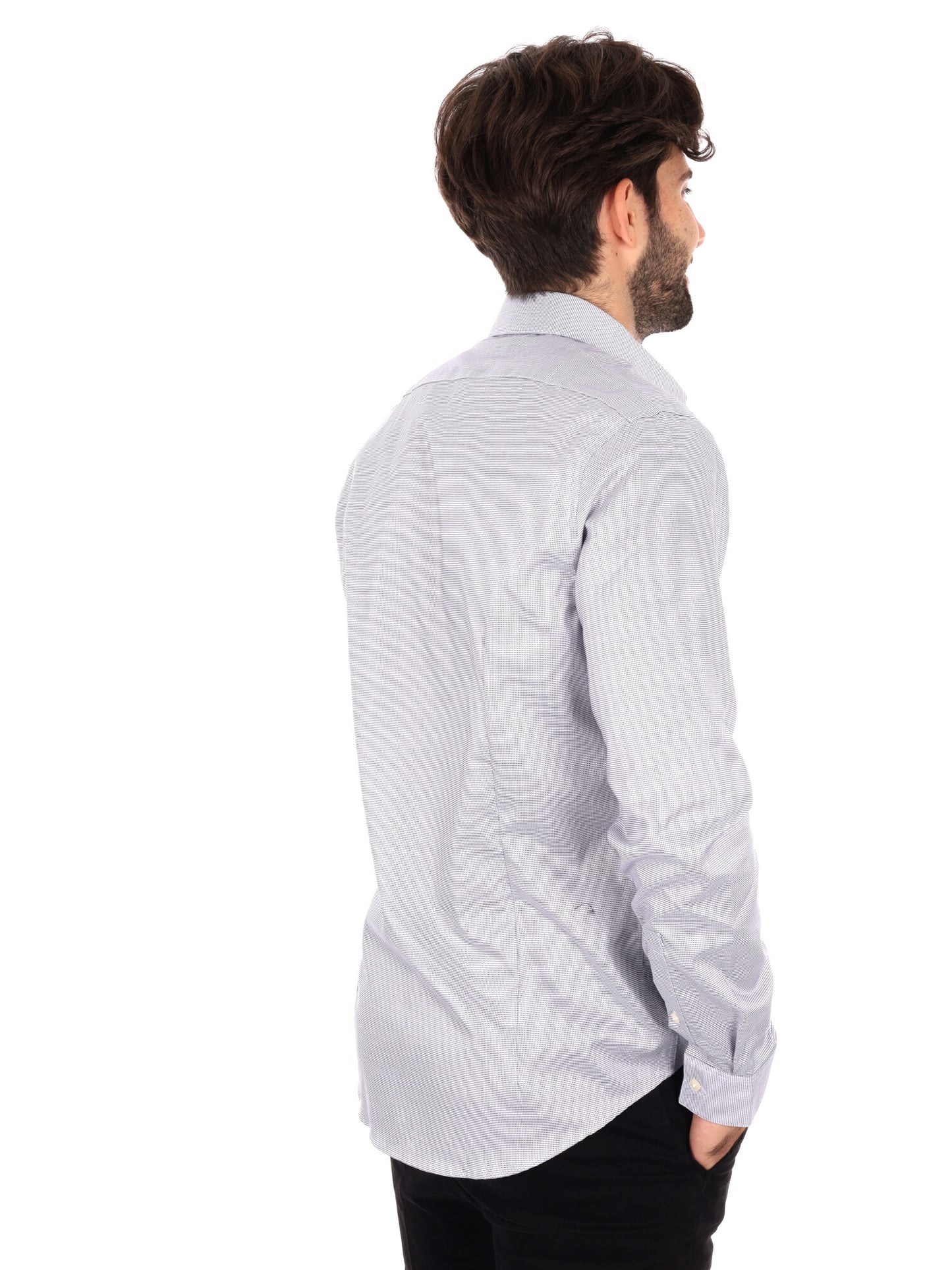 CAMICIA MICRO FANTASIA SLIM CALVIN KLEIN DA UOMO BLU