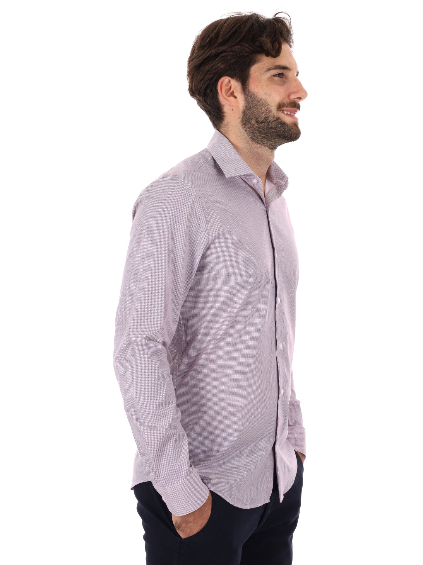 CAMICIA SLIM CALVIN KLEIN DA UOMO BORDEUAX