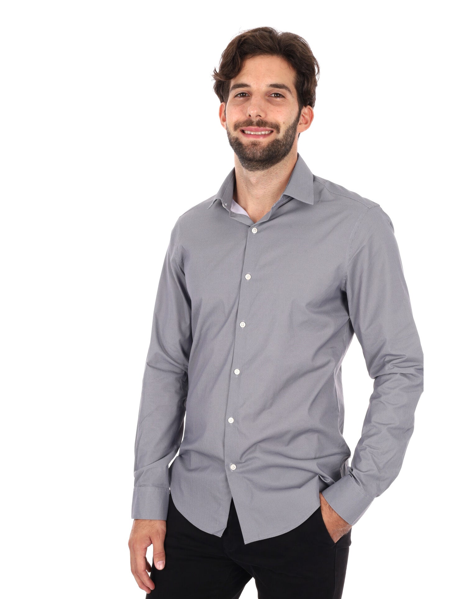 CAMICIA SLIM CALVIN KLEIN DA UOMO ANTRACITE