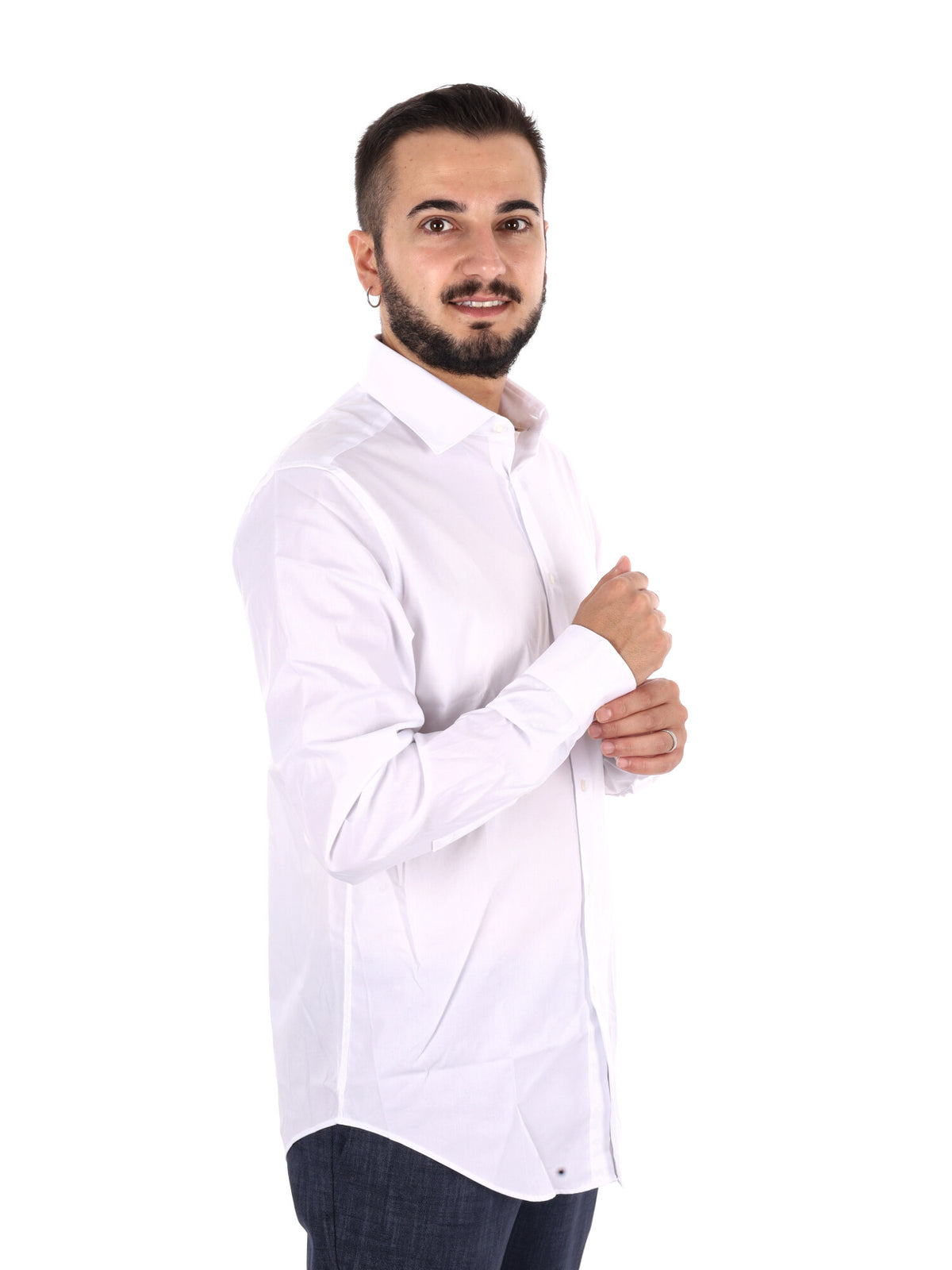 Calvin Klein Ess.Pop, camicia da uomo bianca