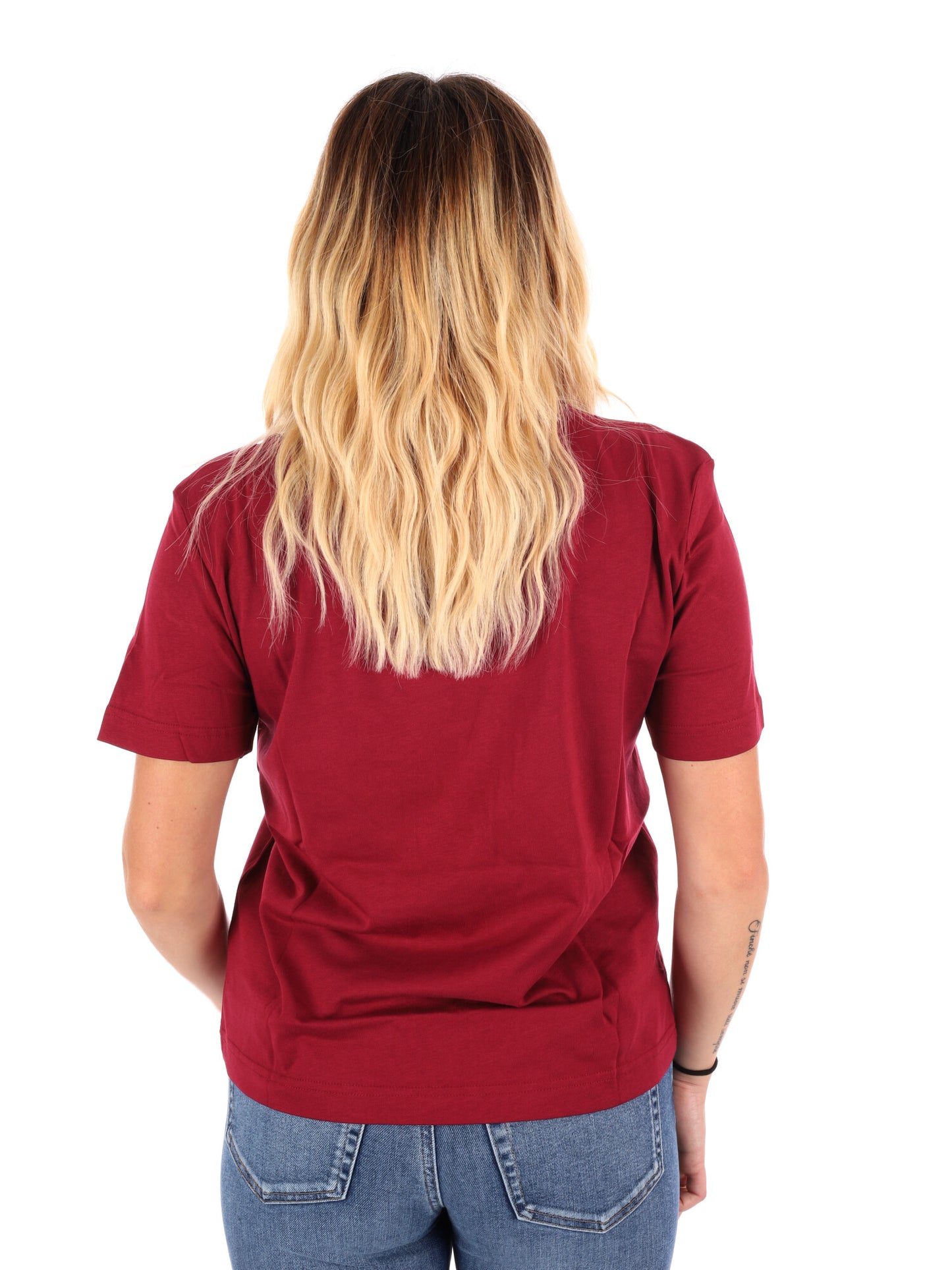 T-SHIRT LOGO CALVIN KLEIN JEANS DA DONNA BORDEAUX