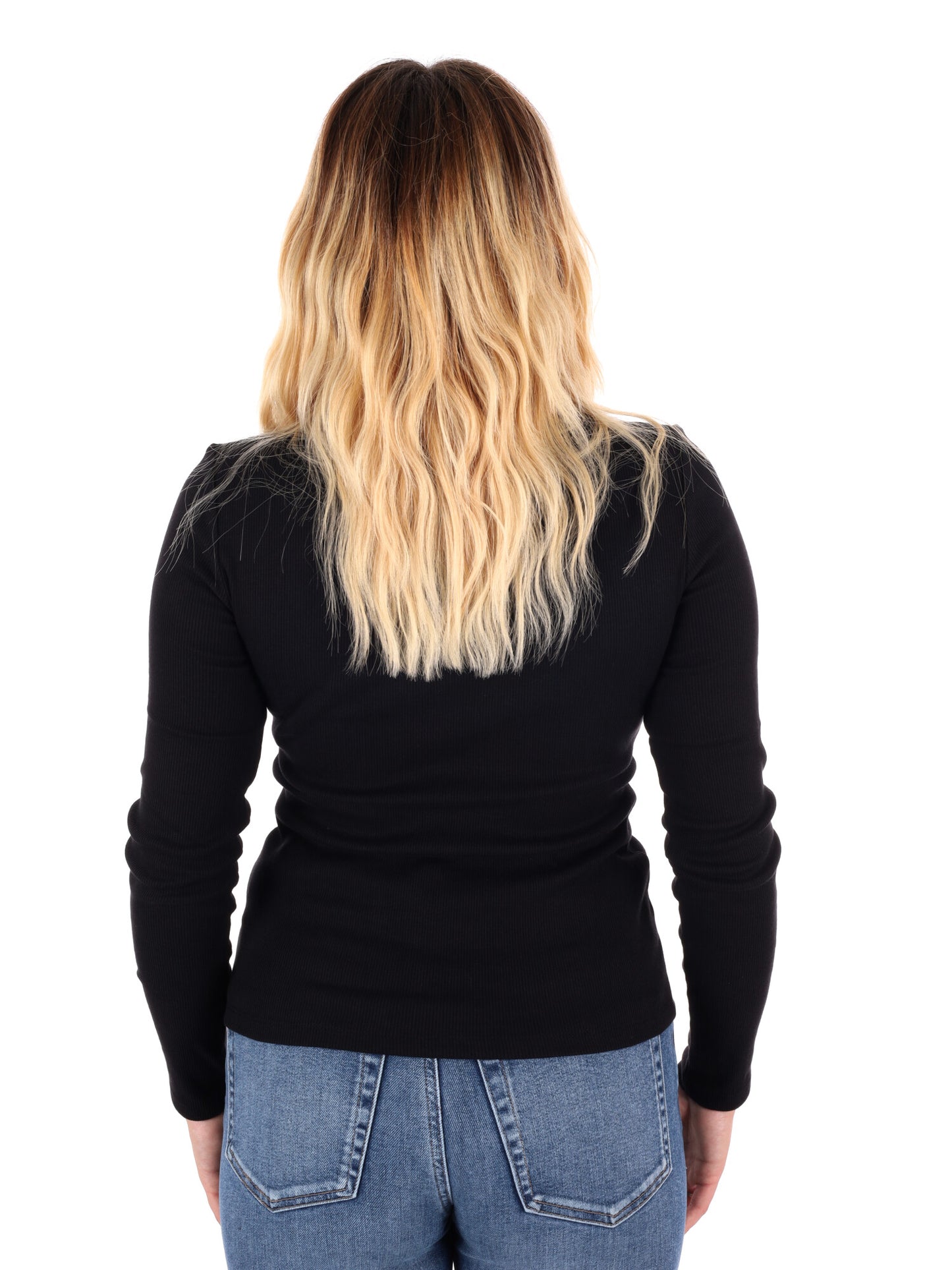 MAGLIA A MANICA LUNGA WOVEN CALVIN KLEIN JEANS DA DONNA NERO