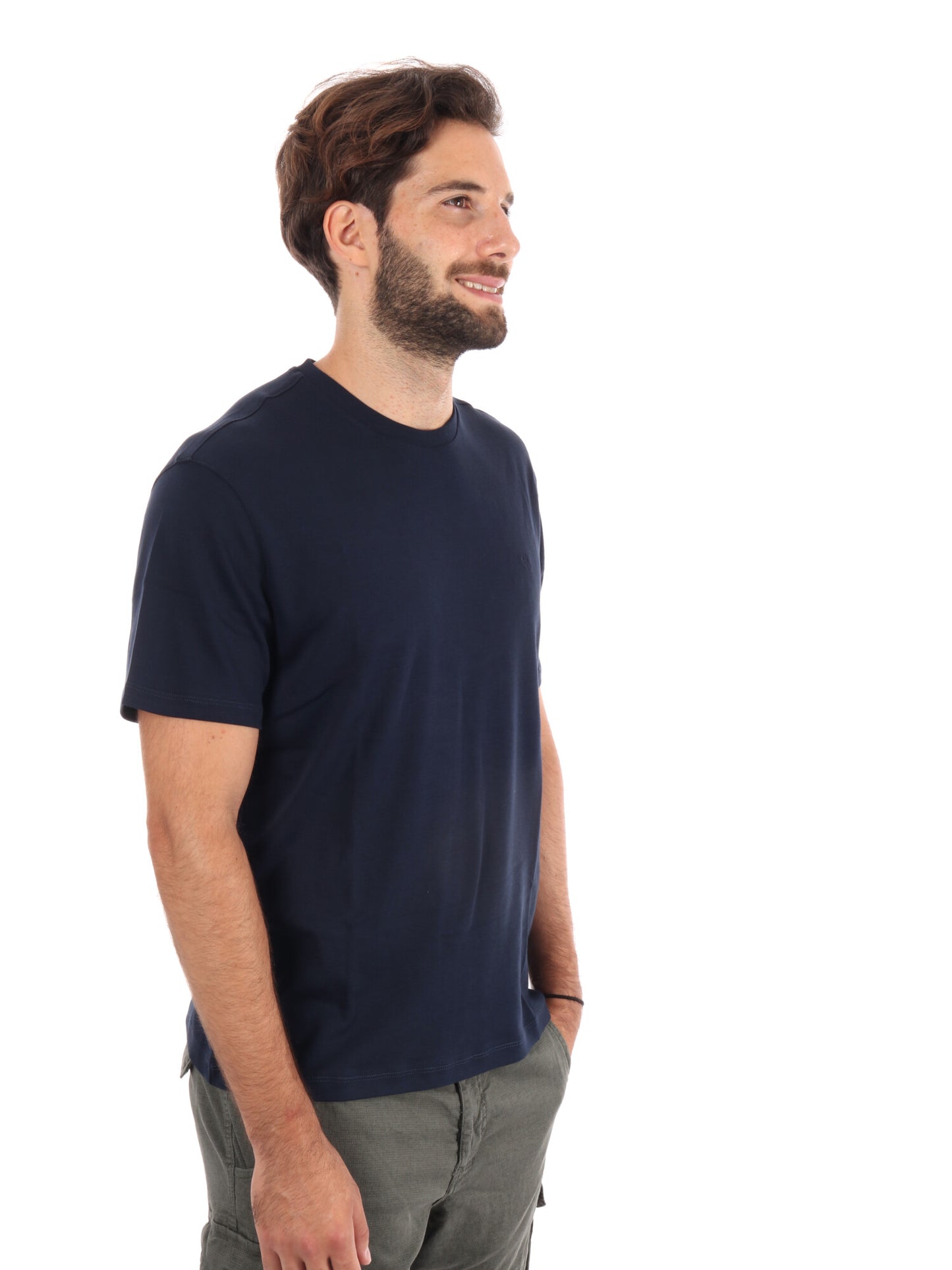 T-SHIRT SUPIMA CHEST CALVIN KLEIN UOMO BLU