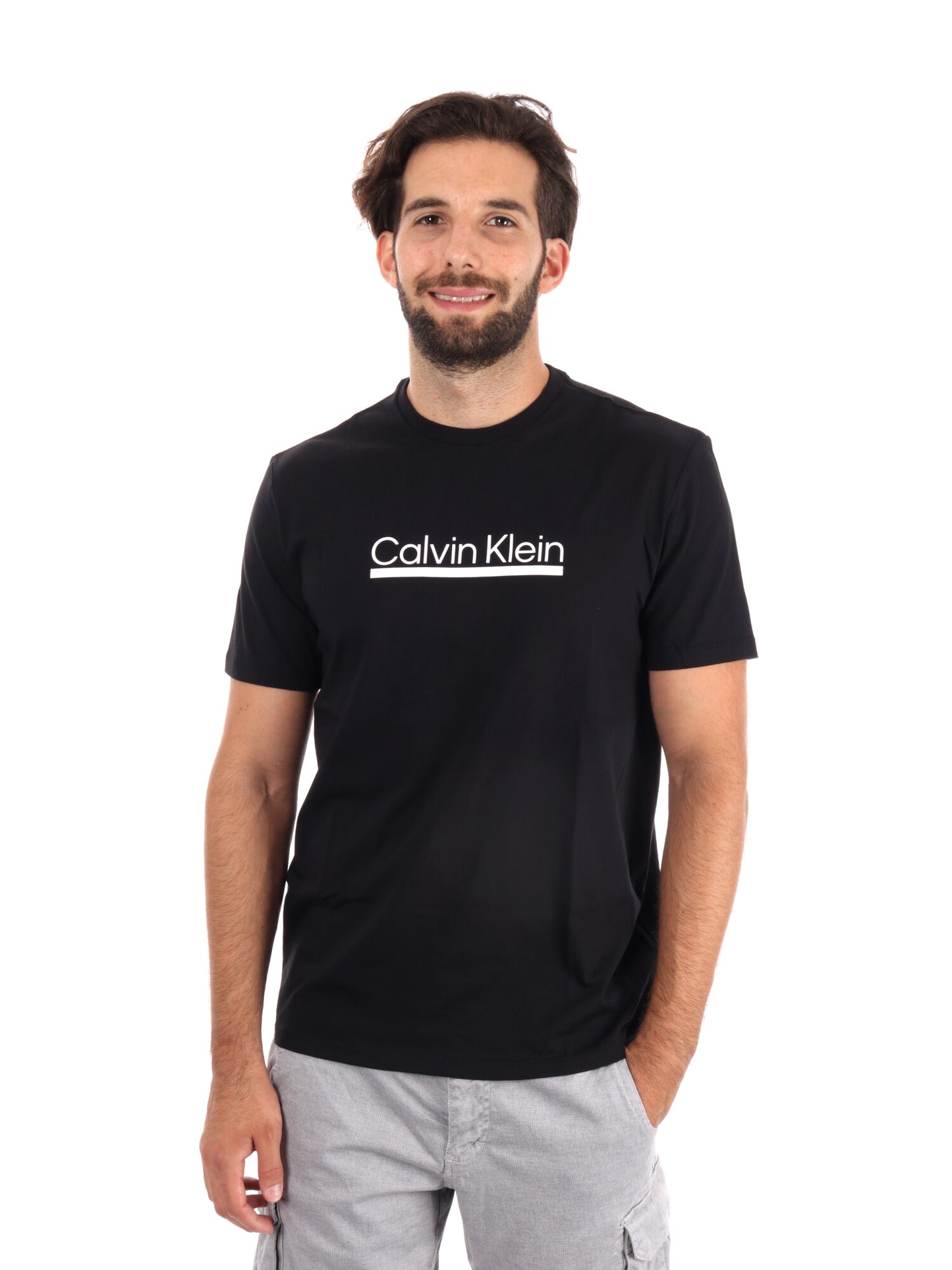 T-SHIRT CON LOGO CALVIN KLEIN JEANS UOMO NERO