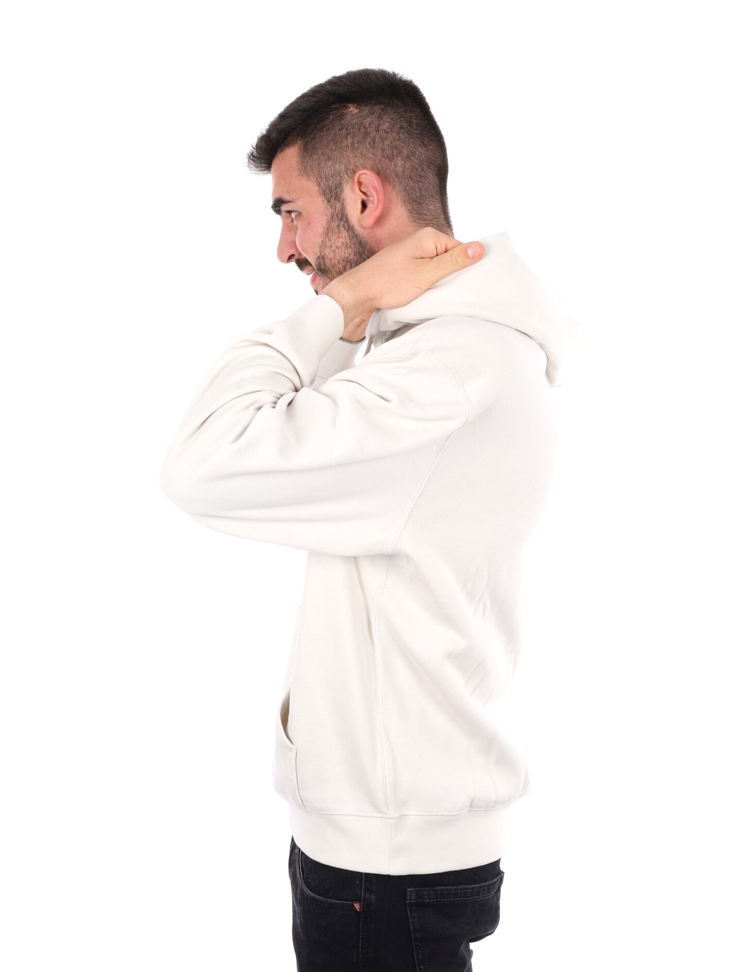 FELPA CON CAPPUCCIO E LOGO CALVIN KLEIN DA UOMO BIANCO
