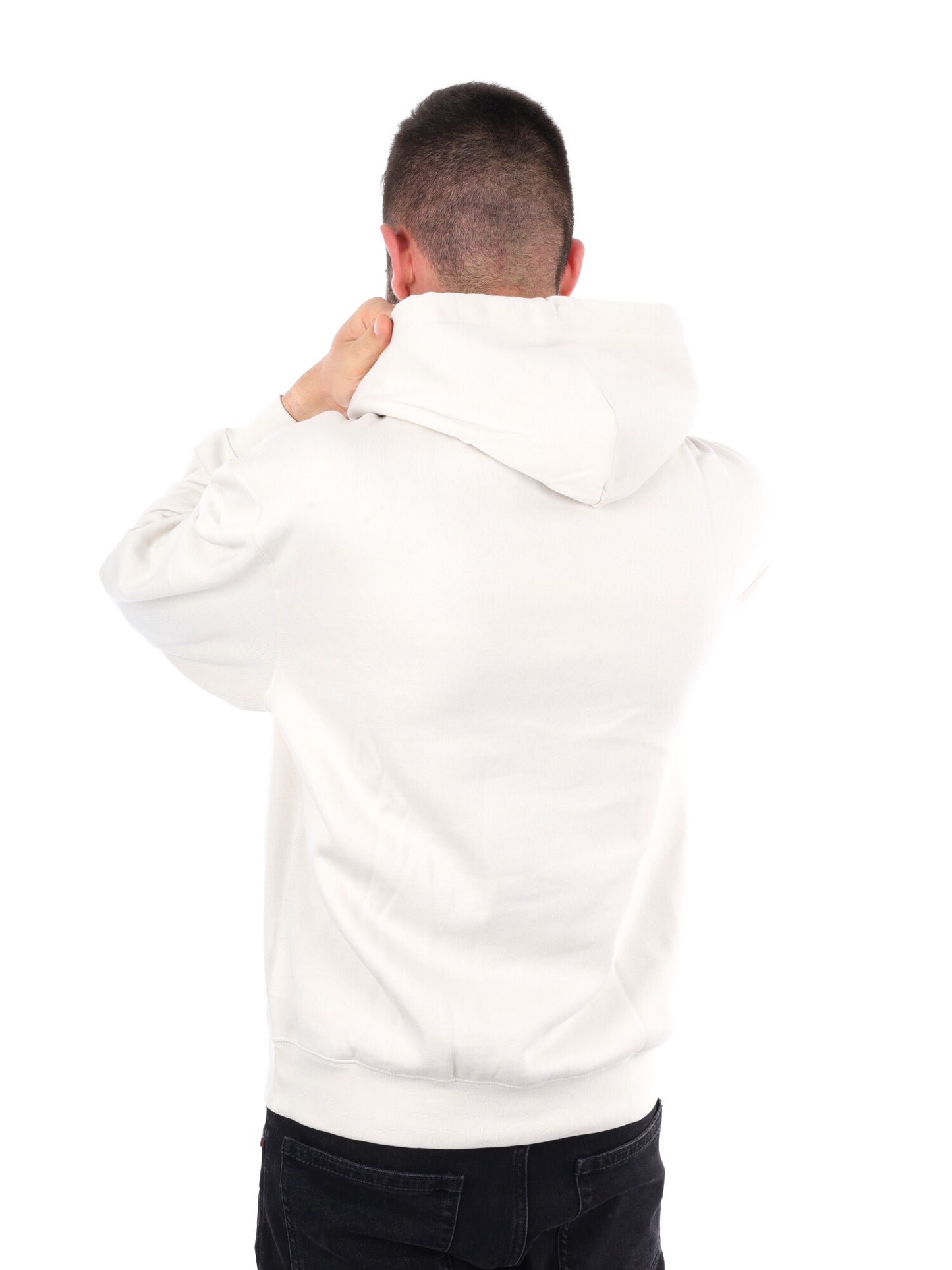 FELPA CON CAPPUCCIO E LOGO CALVIN KLEIN DA UOMO BIANCO
