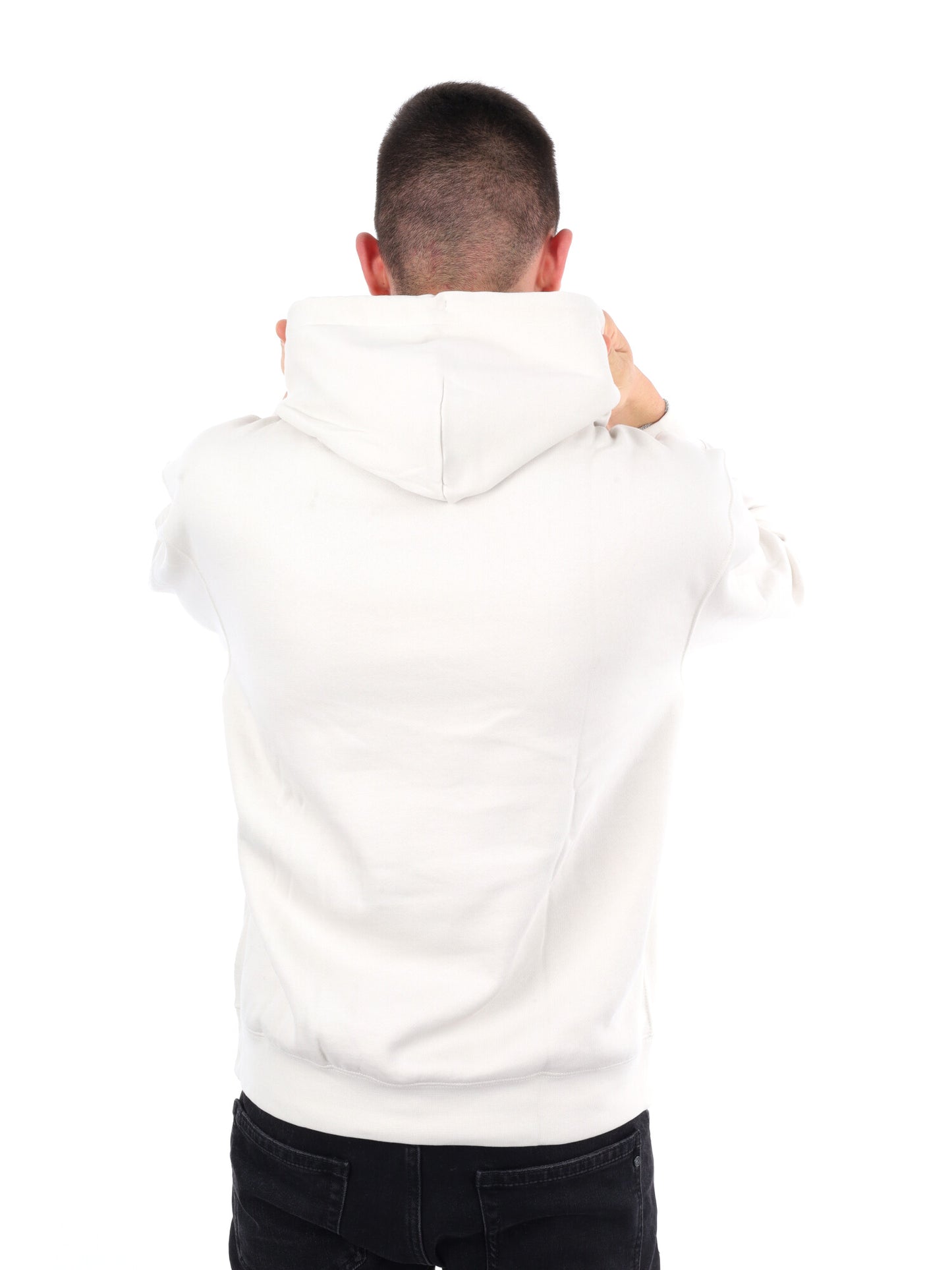 FELPA CON CAPPUCCIO E LOGO CALVIN KLEIN DA UOMO BIANCO
