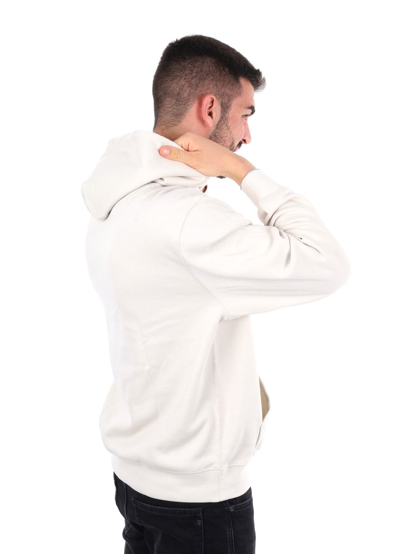 FELPA CON CAPPUCCIO E LOGO CALVIN KLEIN DA UOMO BIANCO