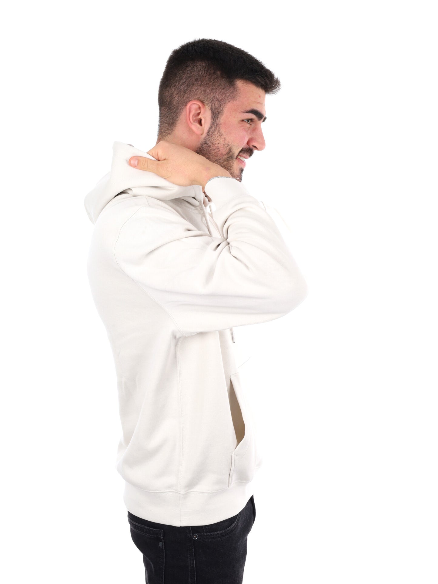 FELPA CON CAPPUCCIO E LOGO CALVIN KLEIN DA UOMO BIANCO