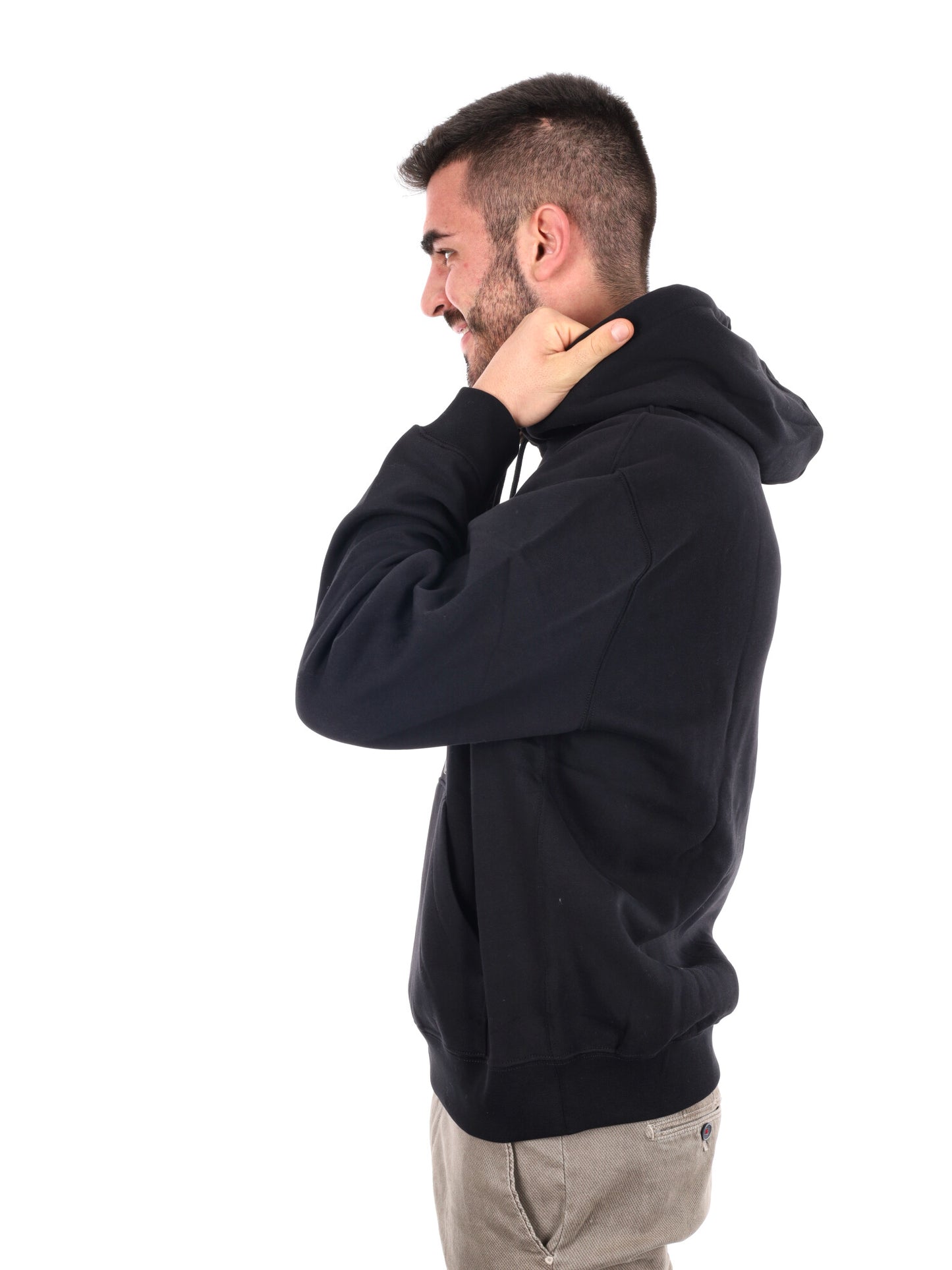 FELPA CON CAPPUCCIO E LOGO CALVIN KLEIN DA UOMO NERO