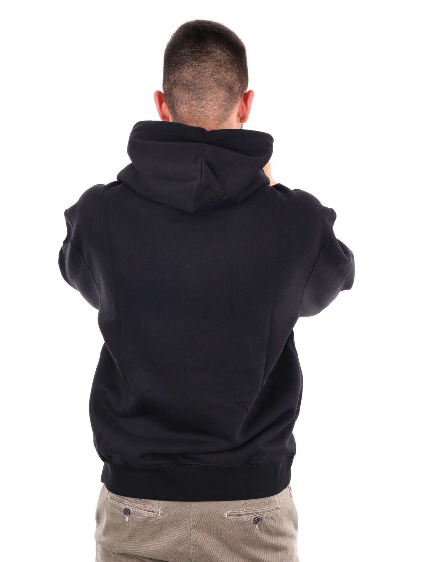 FELPA CON CAPPUCCIO E LOGO CALVIN KLEIN DA UOMO NERO