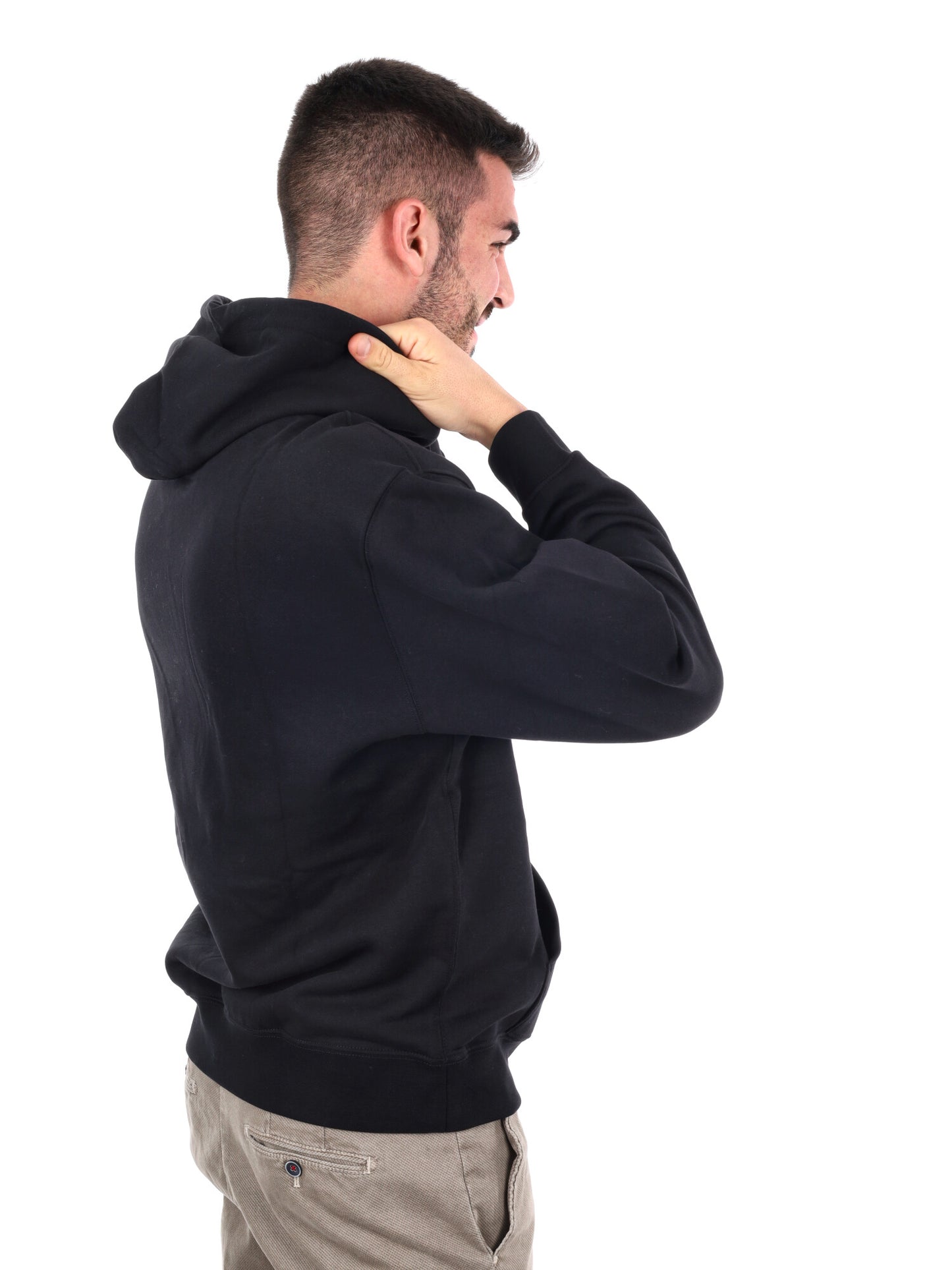 FELPA CON CAPPUCCIO E LOGO CALVIN KLEIN DA UOMO NERO