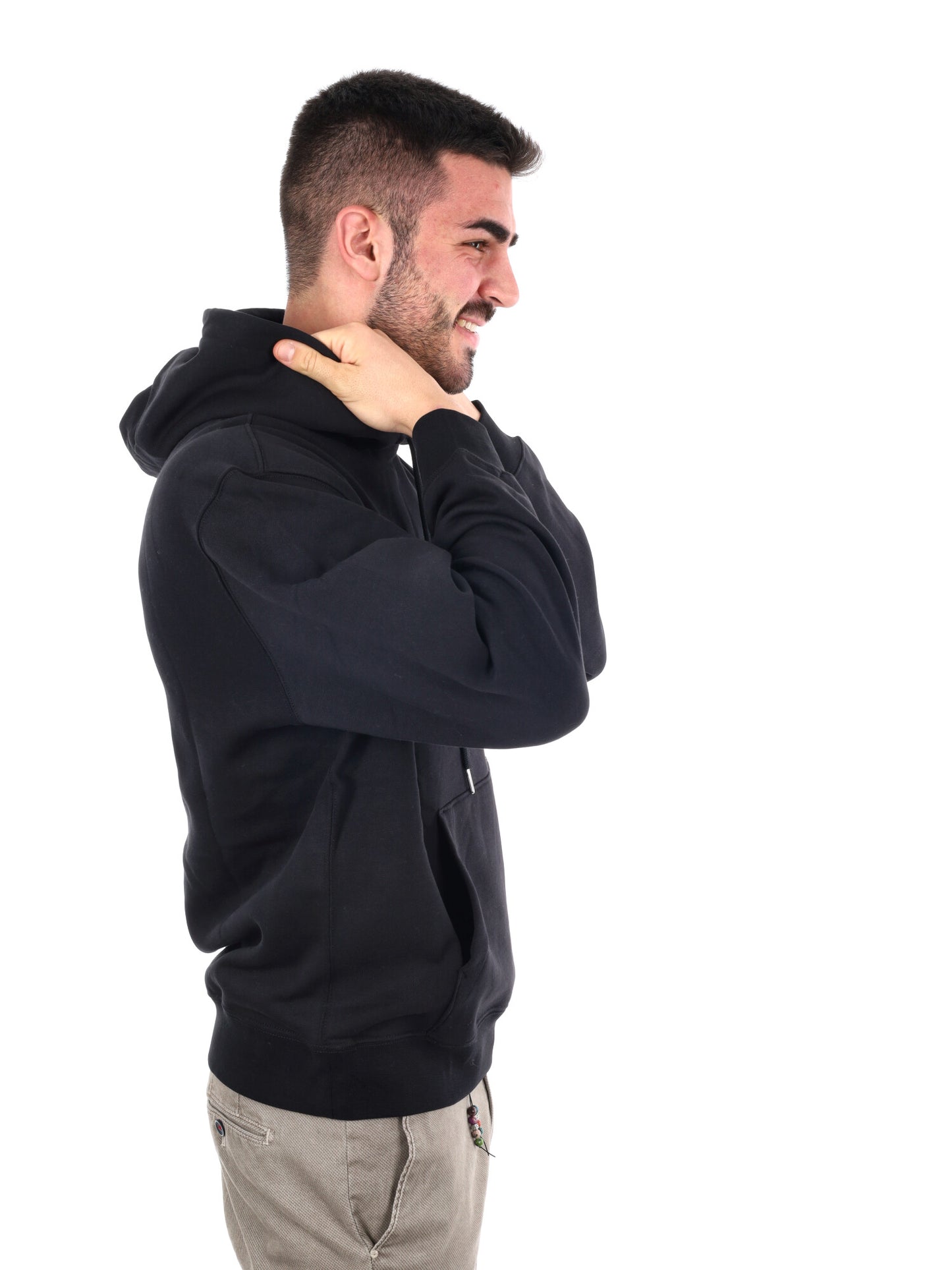 FELPA CON CAPPUCCIO E LOGO CALVIN KLEIN DA UOMO NERO